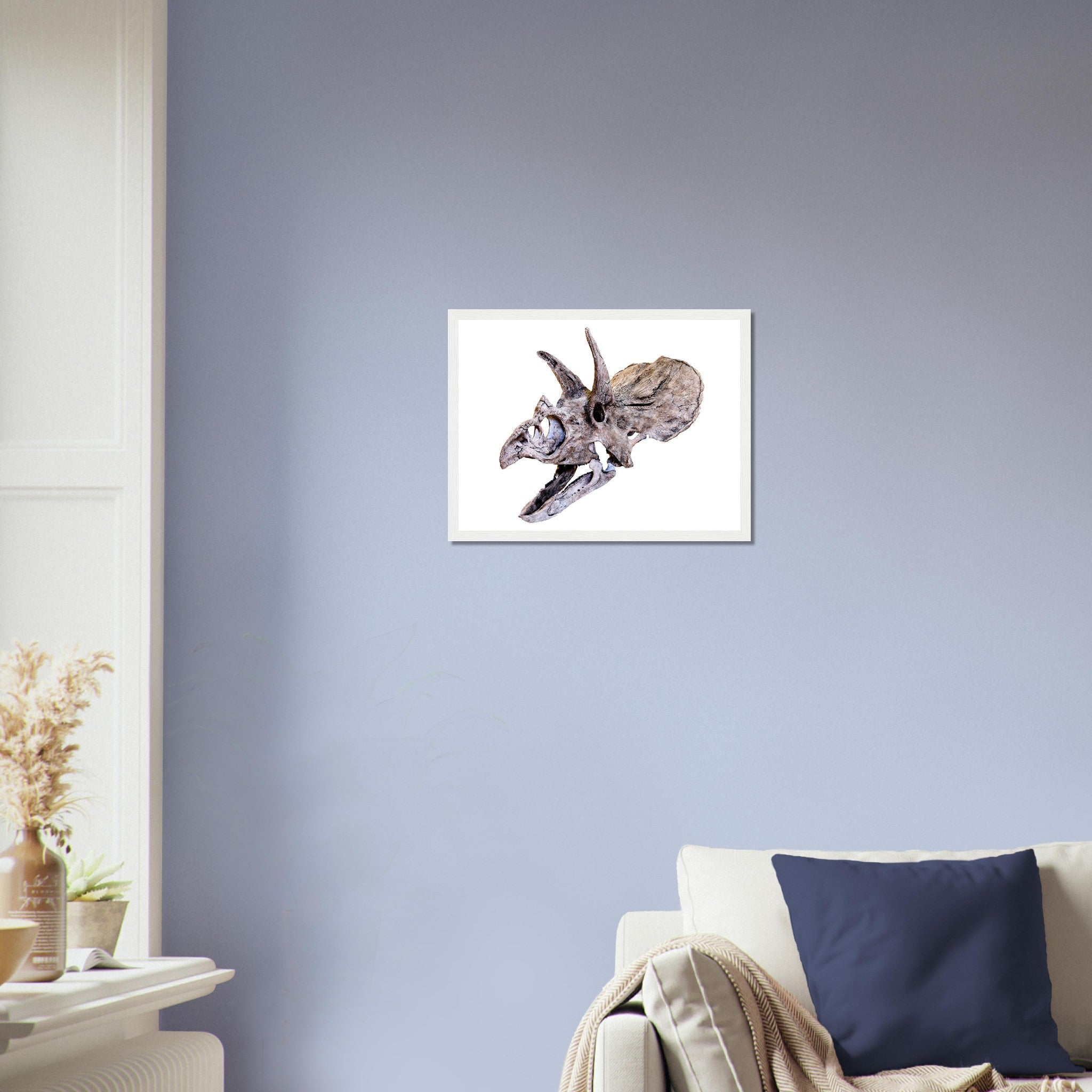 Triceratops Skull Framed, Vintage Triceratops Horridus Skull Art - Triceratops Skeleton Skull Framed Print - WallArtPrints4U