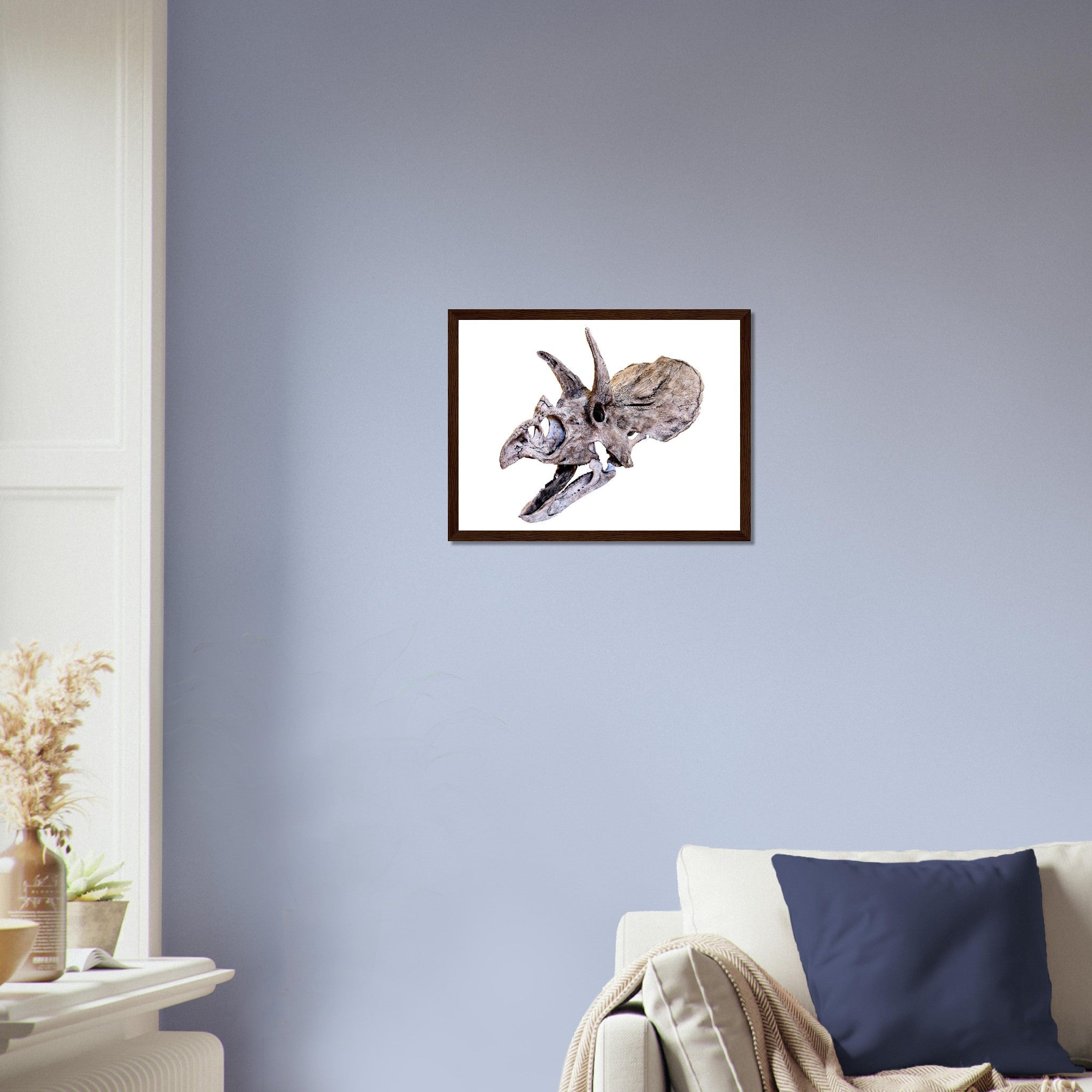 Triceratops Skull Framed, Vintage Triceratops Horridus Skull Art - Triceratops Skeleton Skull Framed Print - WallArtPrints4U