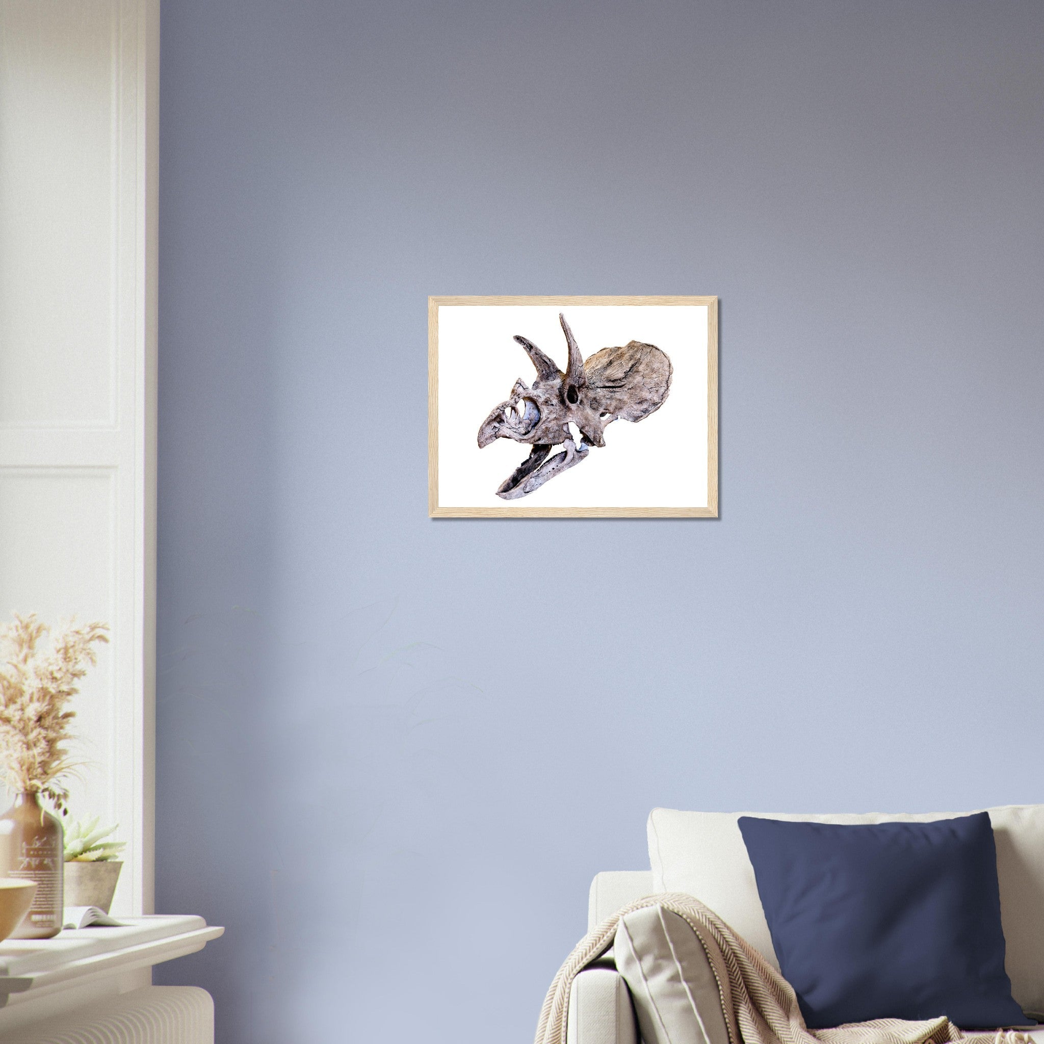 Triceratops Skull Framed, Vintage Triceratops Horridus Skull Art - Triceratops Skeleton Skull Framed Print - WallArtPrints4U