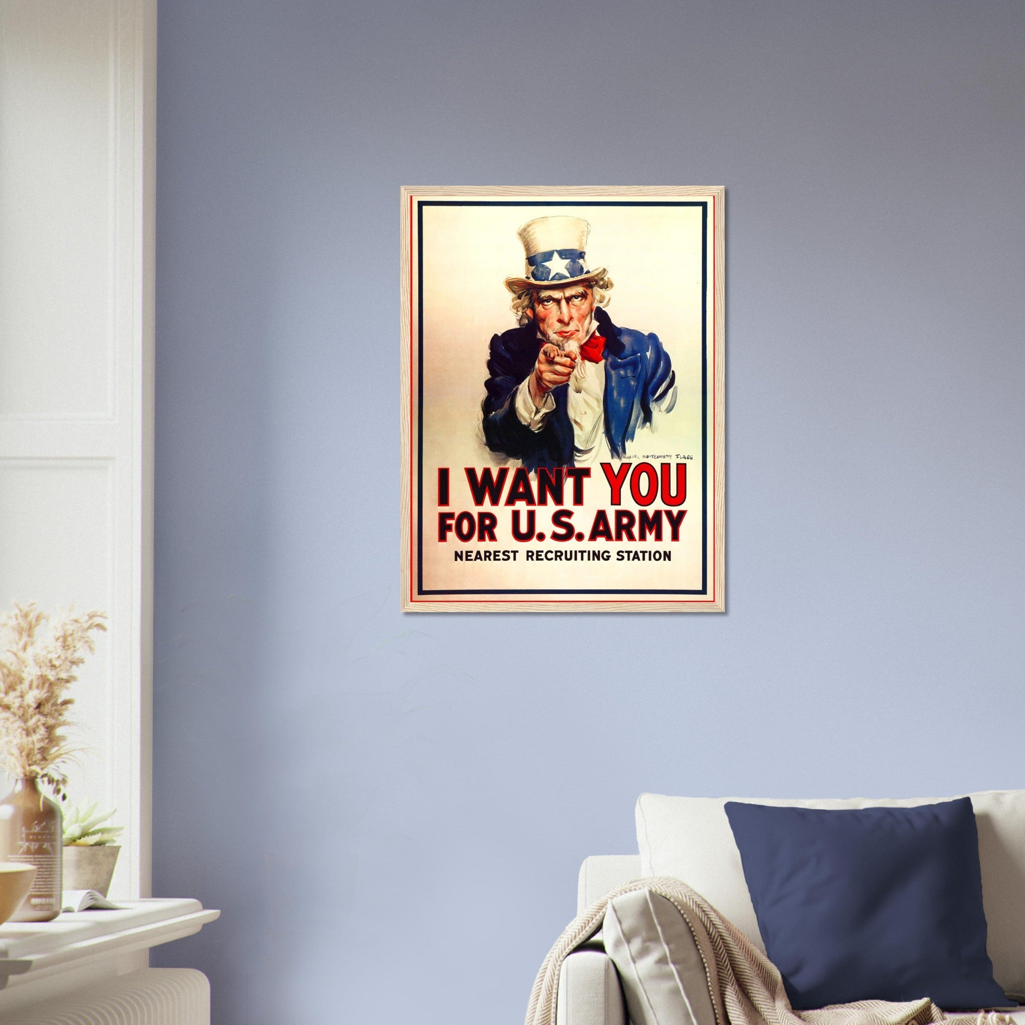 Uncle Sam Framed, World War 1 Framed Print, Vintage Us World War 1 Propaganda/Patriotism UK, EU USA Domestic Shipping - WallArtPrints4U
