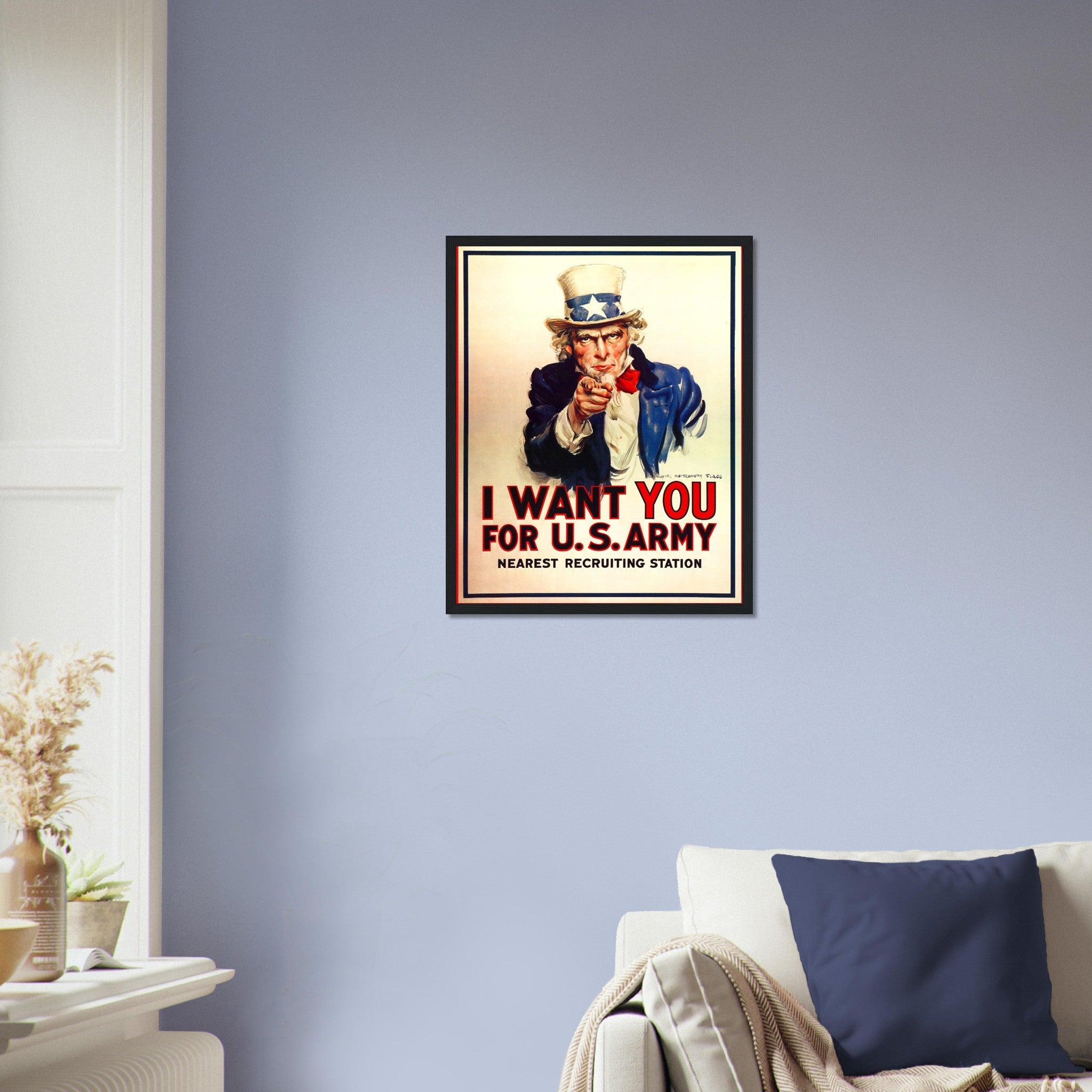 Uncle Sam Framed, World War 1 Framed Print, Vintage Us World War 1 Propaganda/Patriotism UK, EU USA Domestic Shipping - WallArtPrints4U