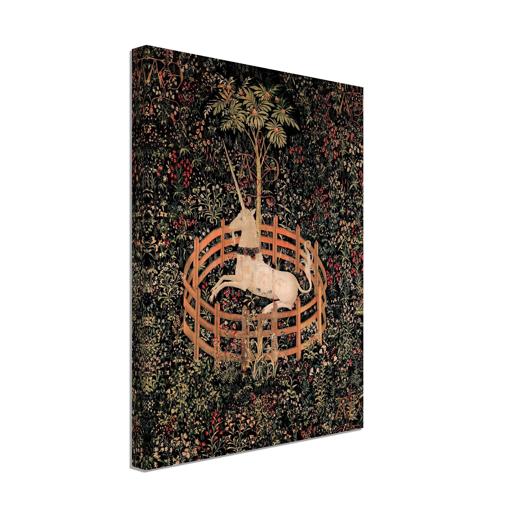 Unicorn Canvas, Vintage Unicorn In Captivity, Unicorn Tapestries 1495 - 1505 - Vintage Unicorn Canvas Print - WallArtPrints4U