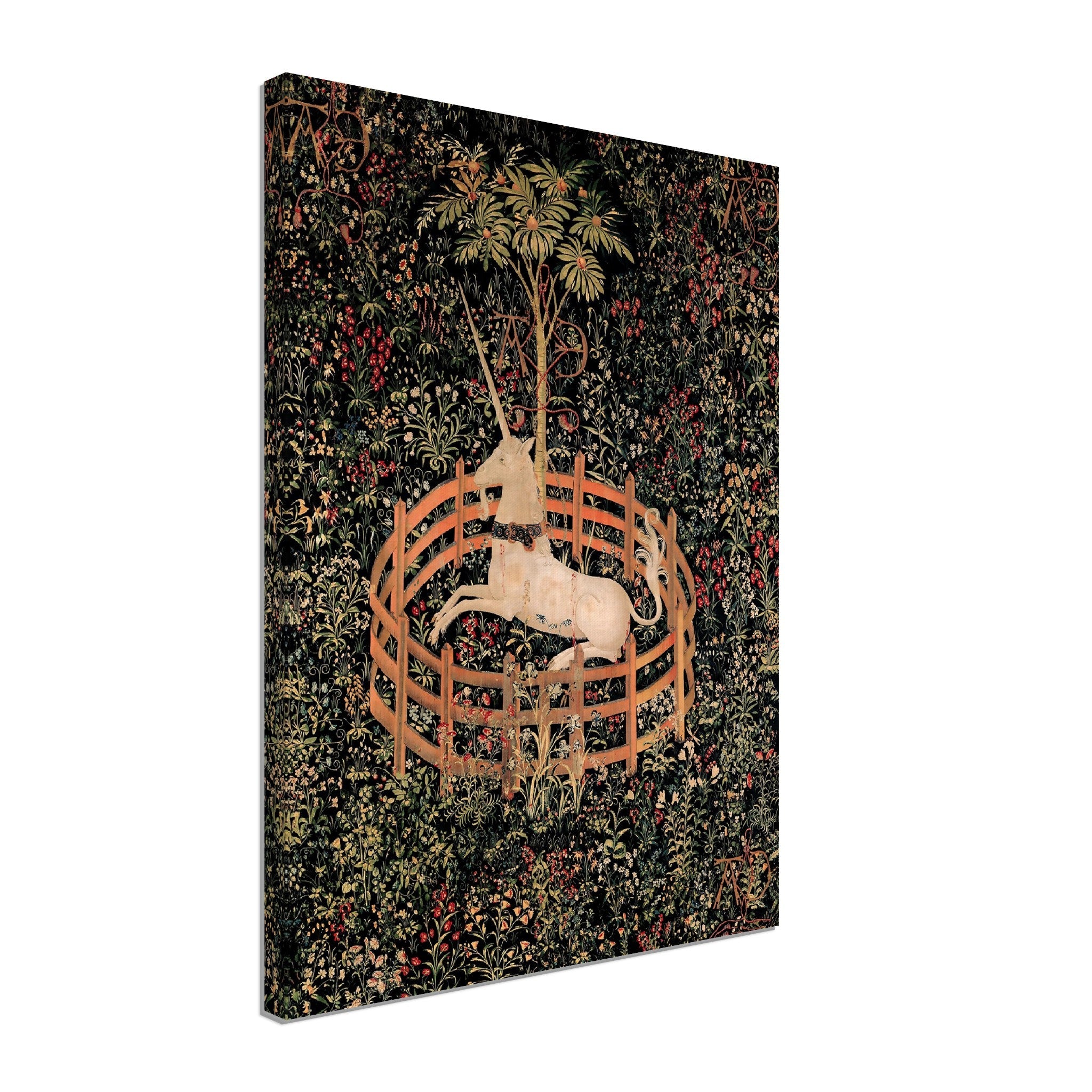 Unicorn Canvas, Vintage Unicorn In Captivity, Unicorn Tapestries 1495 - 1505 - Vintage Unicorn Canvas Print - WallArtPrints4U