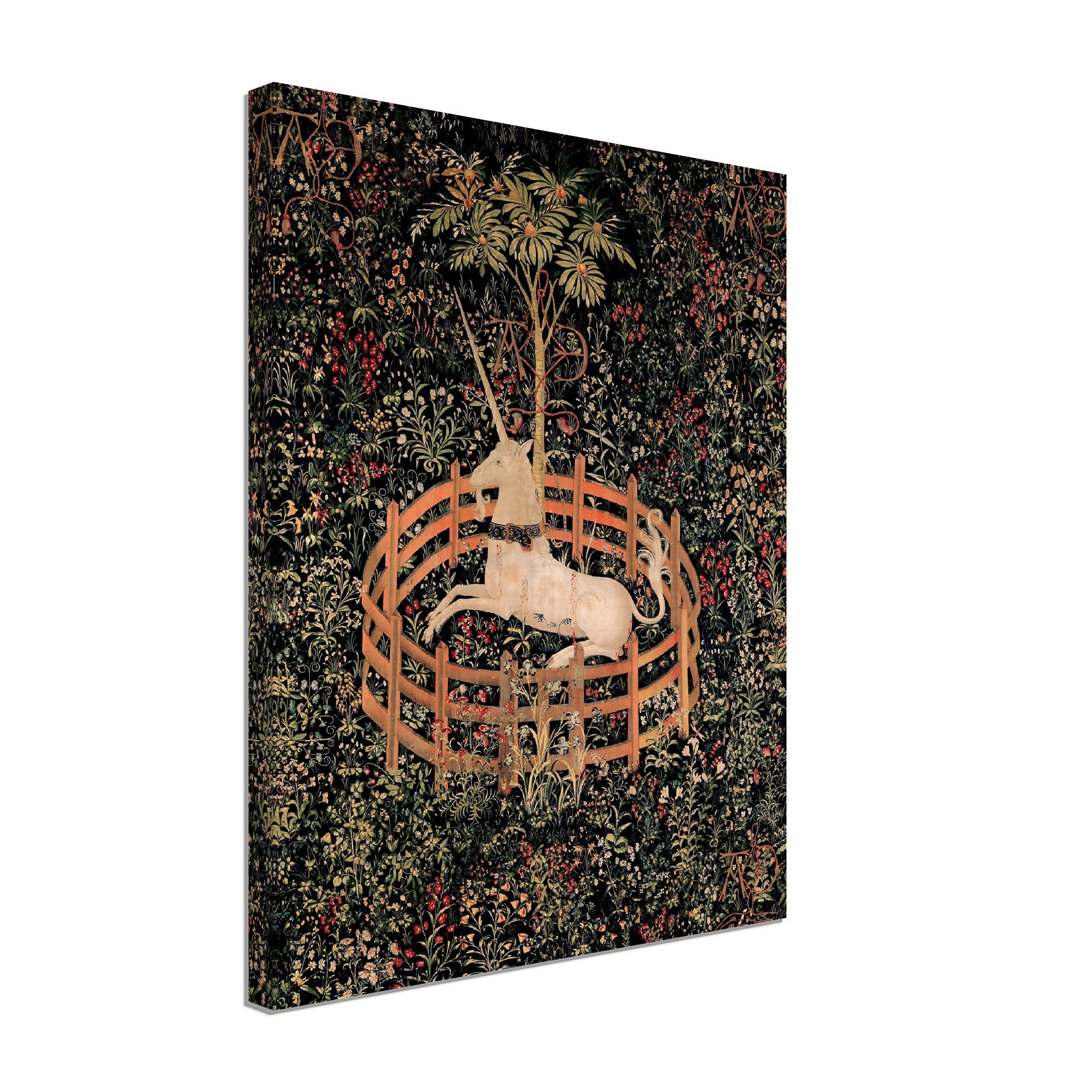 Unicorn Canvas, Vintage Unicorn In Captivity, Unicorn Tapestries 1495 - 1505 - Vintage Unicorn Canvas Print - WallArtPrints4U