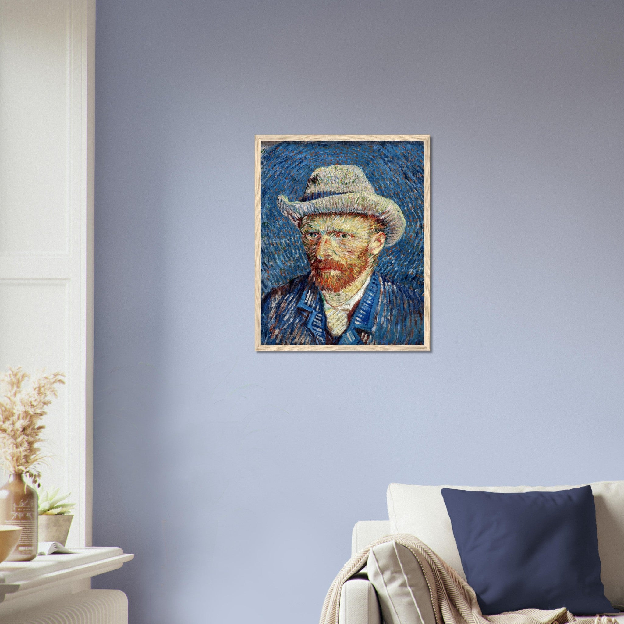 Van Gogh Self Portrait Framed Print - Van Gogh Grey Felt Hat Vincent Van Gogh Last Self Portrait Framed - WallArtPrints4U