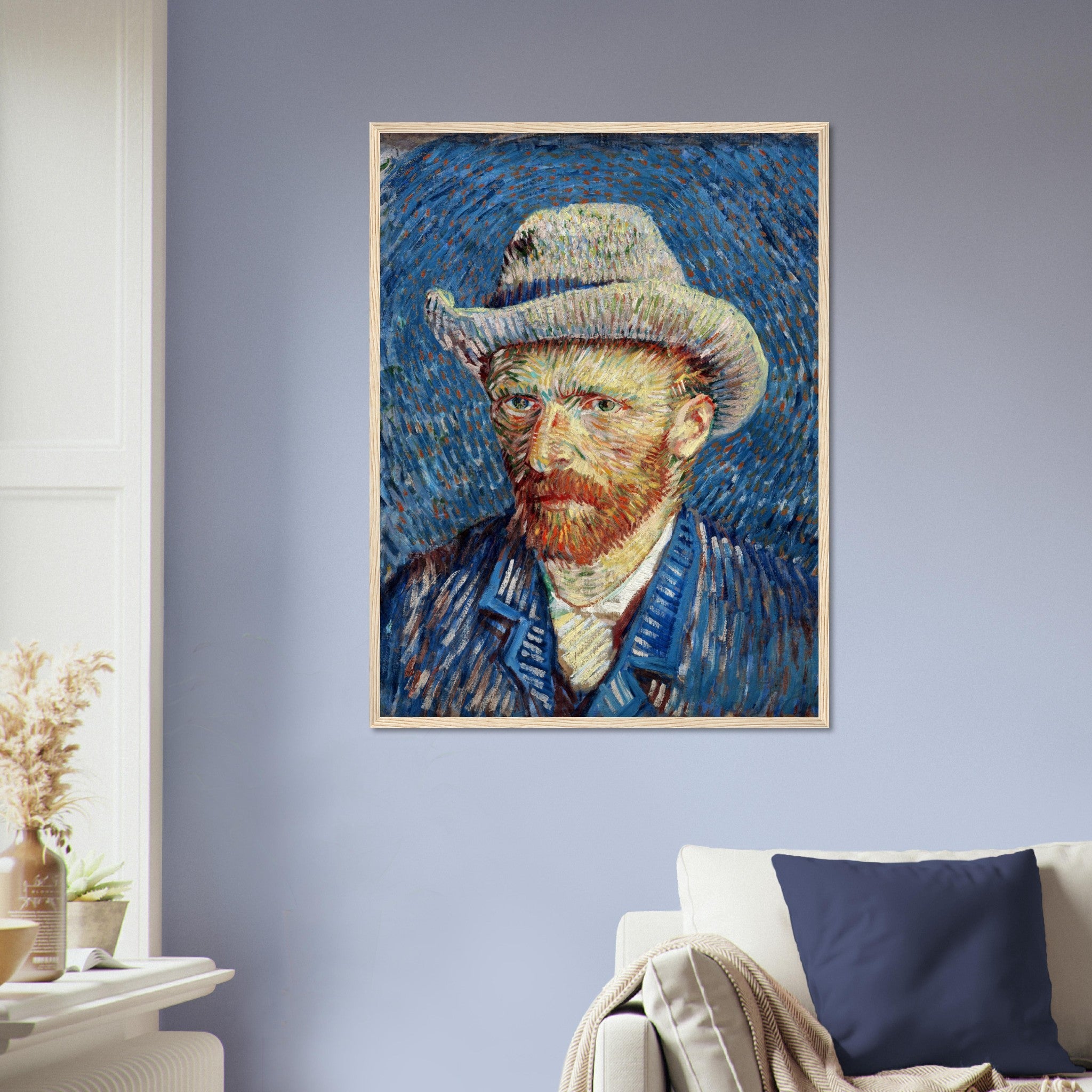 Van Gogh Self Portrait Framed Print - Van Gogh Grey Felt Hat Vincent Van Gogh Last Self Portrait Framed - WallArtPrints4U