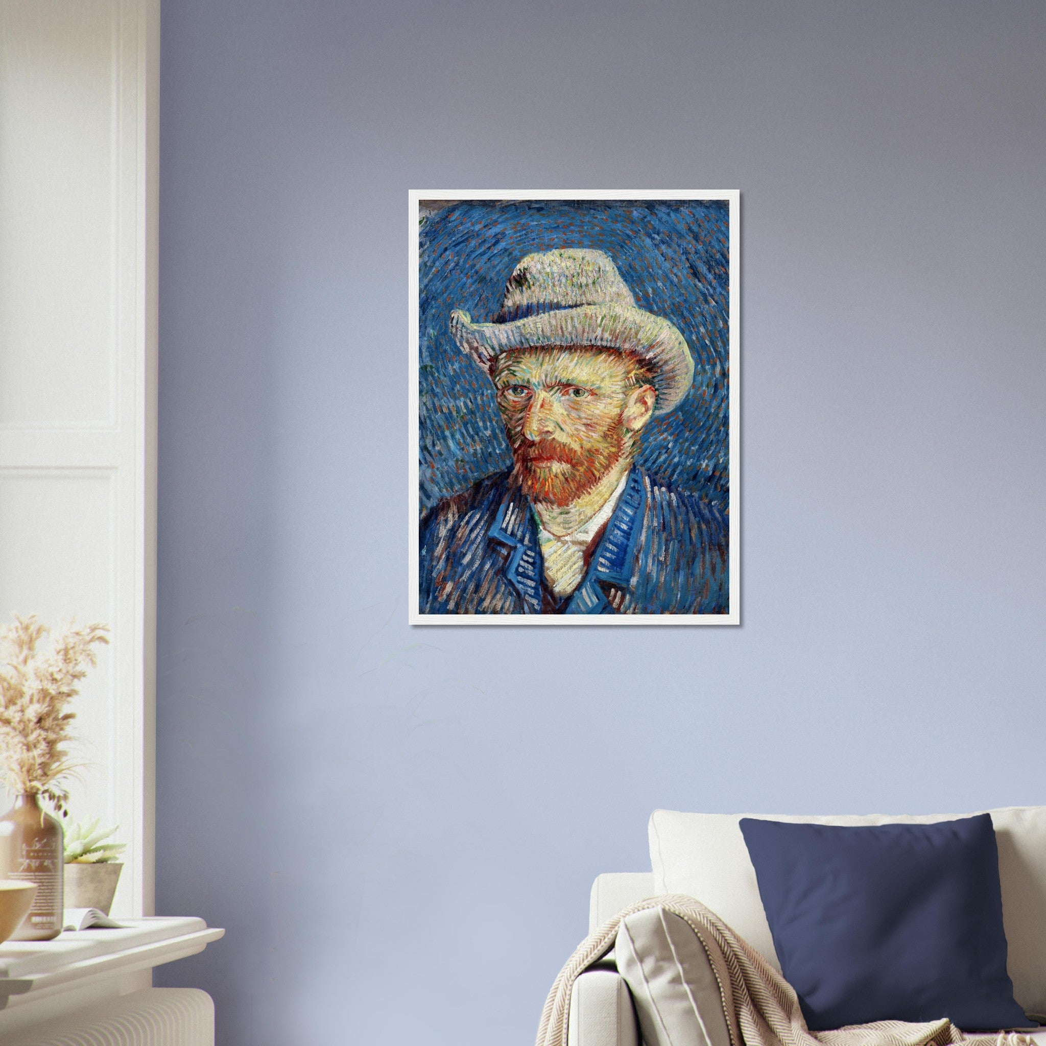 Van Gogh Self Portrait Framed Print - Van Gogh Grey Felt Hat Vincent Van Gogh Last Self Portrait Framed - WallArtPrints4U