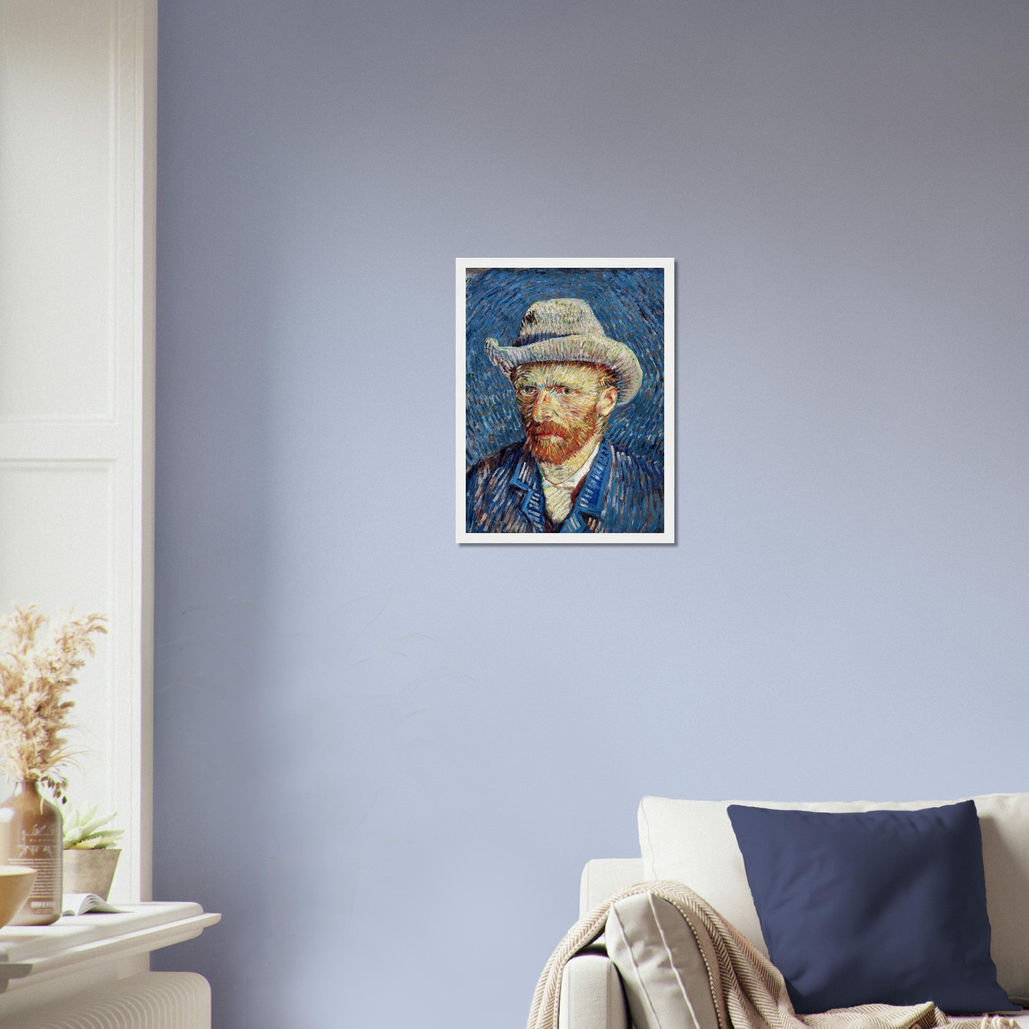 Van Gogh Self Portrait Framed Print - Van Gogh Grey Felt Hat Vincent Van Gogh Last Self Portrait Framed - WallArtPrints4U