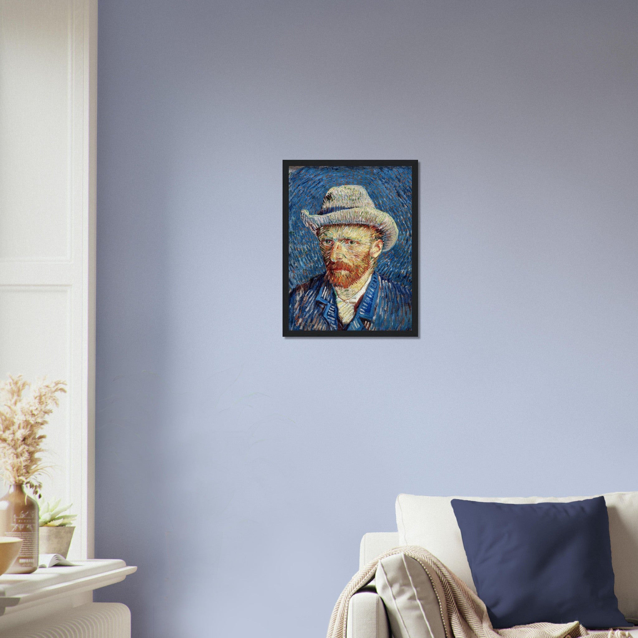 Van Gogh Self Portrait Framed Print - Van Gogh Grey Felt Hat Vincent Van Gogh Last Self Portrait Framed - WallArtPrints4U