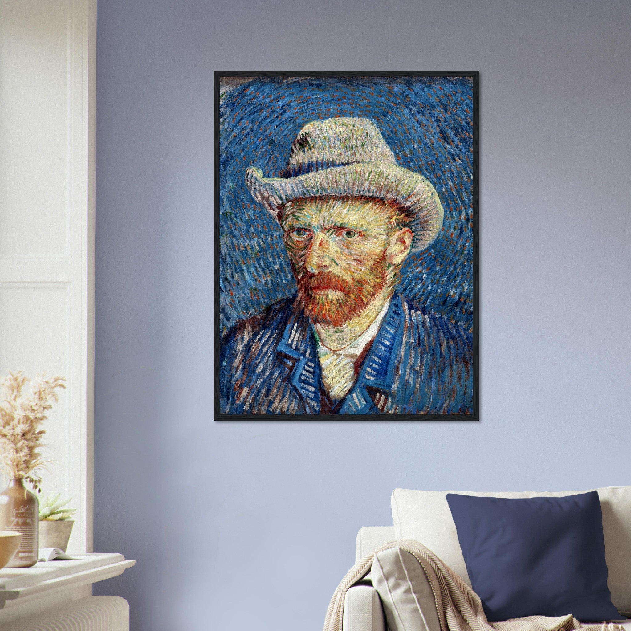 Van Gogh Self Portrait Framed Print - Van Gogh Grey Felt Hat Vincent Van Gogh Last Self Portrait Framed - WallArtPrints4U