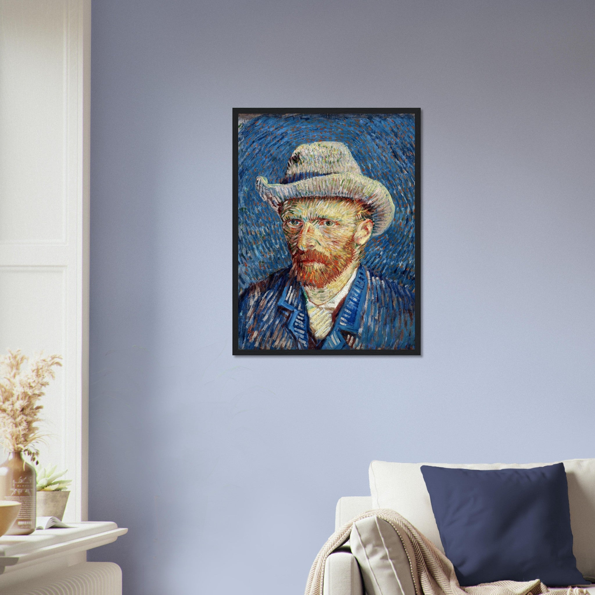 Van Gogh Self Portrait Framed Print - Van Gogh Grey Felt Hat Vincent Van Gogh Last Self Portrait Framed - WallArtPrints4U