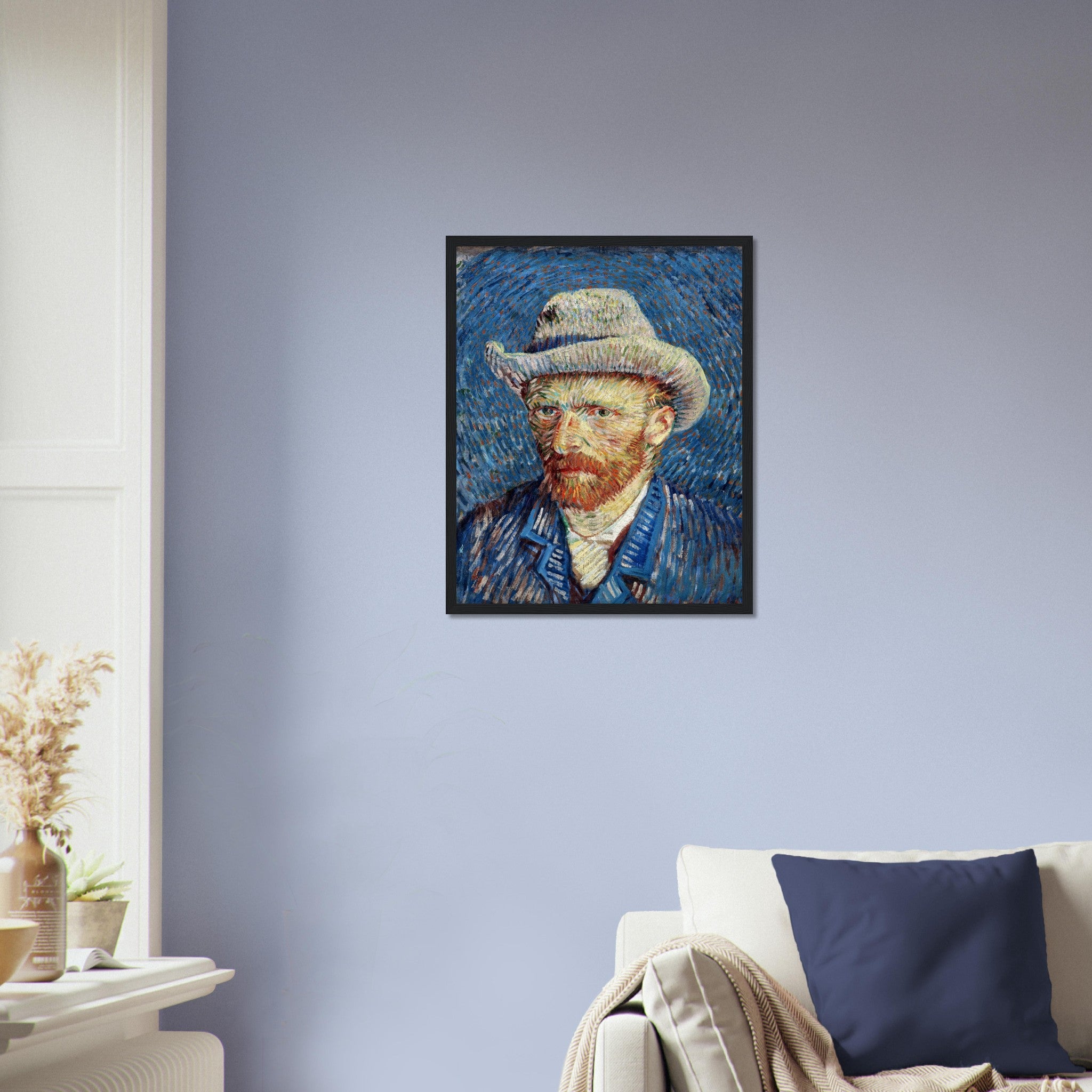 Van Gogh Self Portrait Framed Print - Van Gogh Grey Felt Hat Vincent Van Gogh Last Self Portrait Framed - WallArtPrints4U