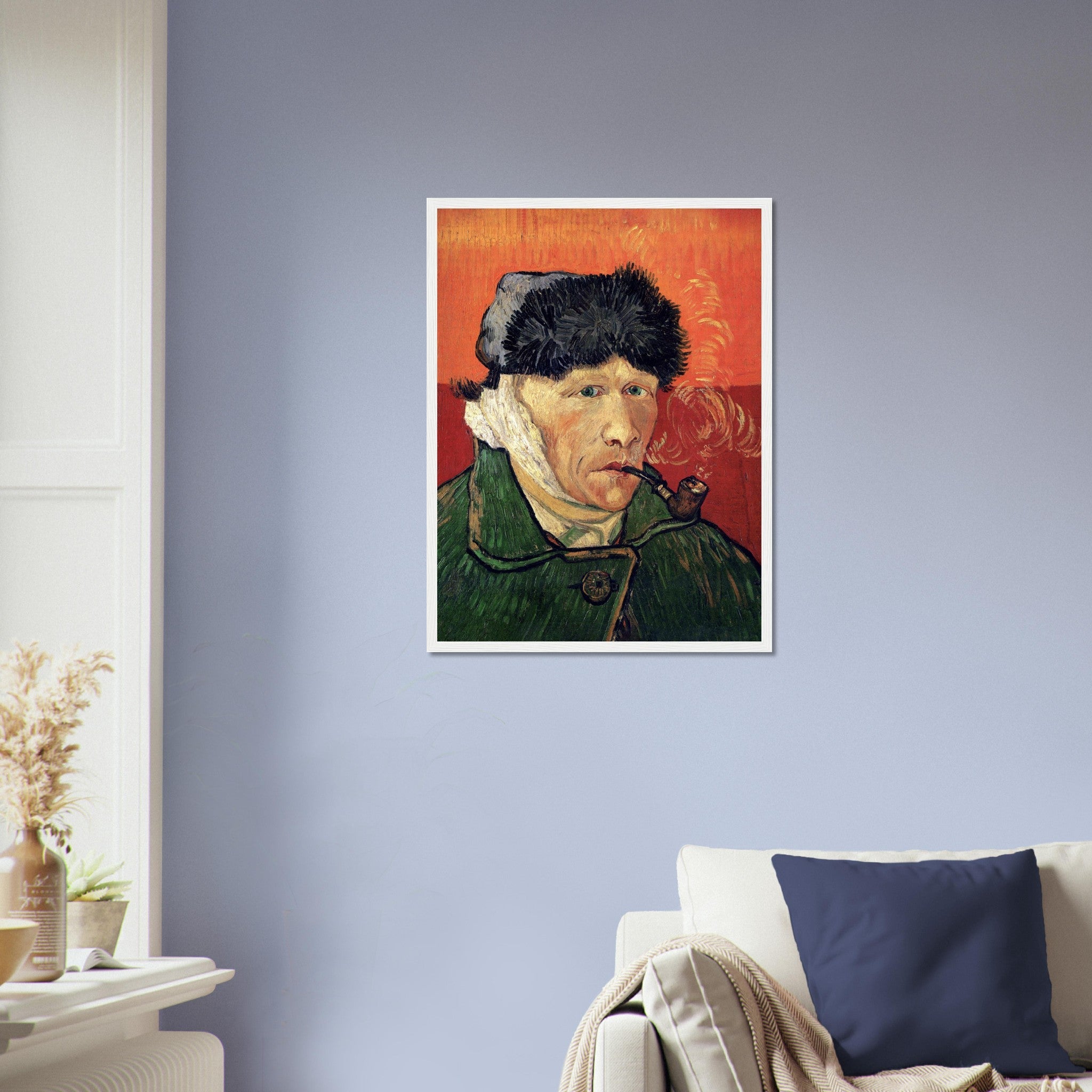 Van Gogh Self Portrait With Bandaged Ear Framed Print Van Gogh Portrait After Cutting Off His Ear Framed - WallArtPrints4U