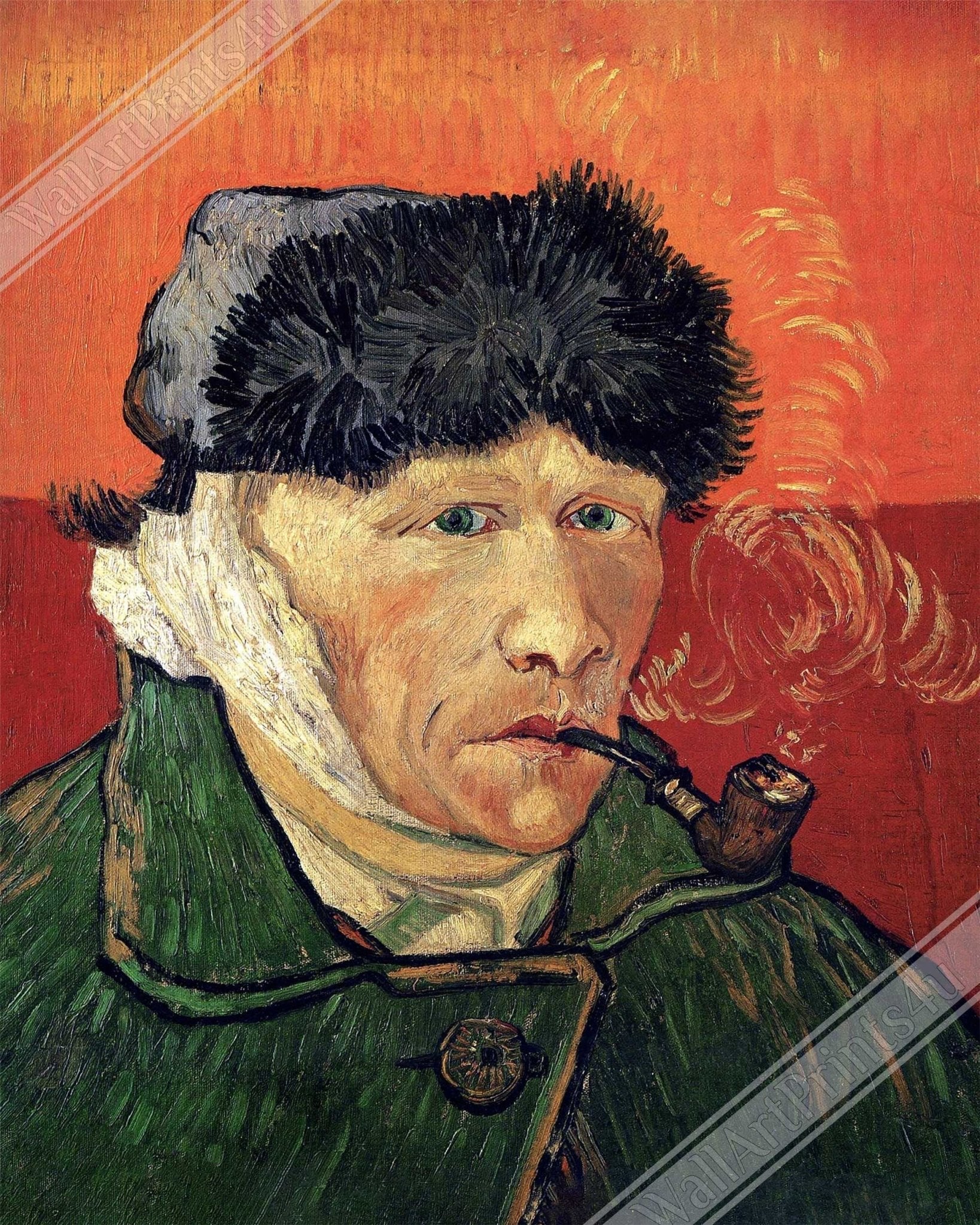 Van Gogh Self Portrait With Bandaged Ear Framed Print Van Gogh Portrait After Cutting Off His Ear Framed - WallArtPrints4U