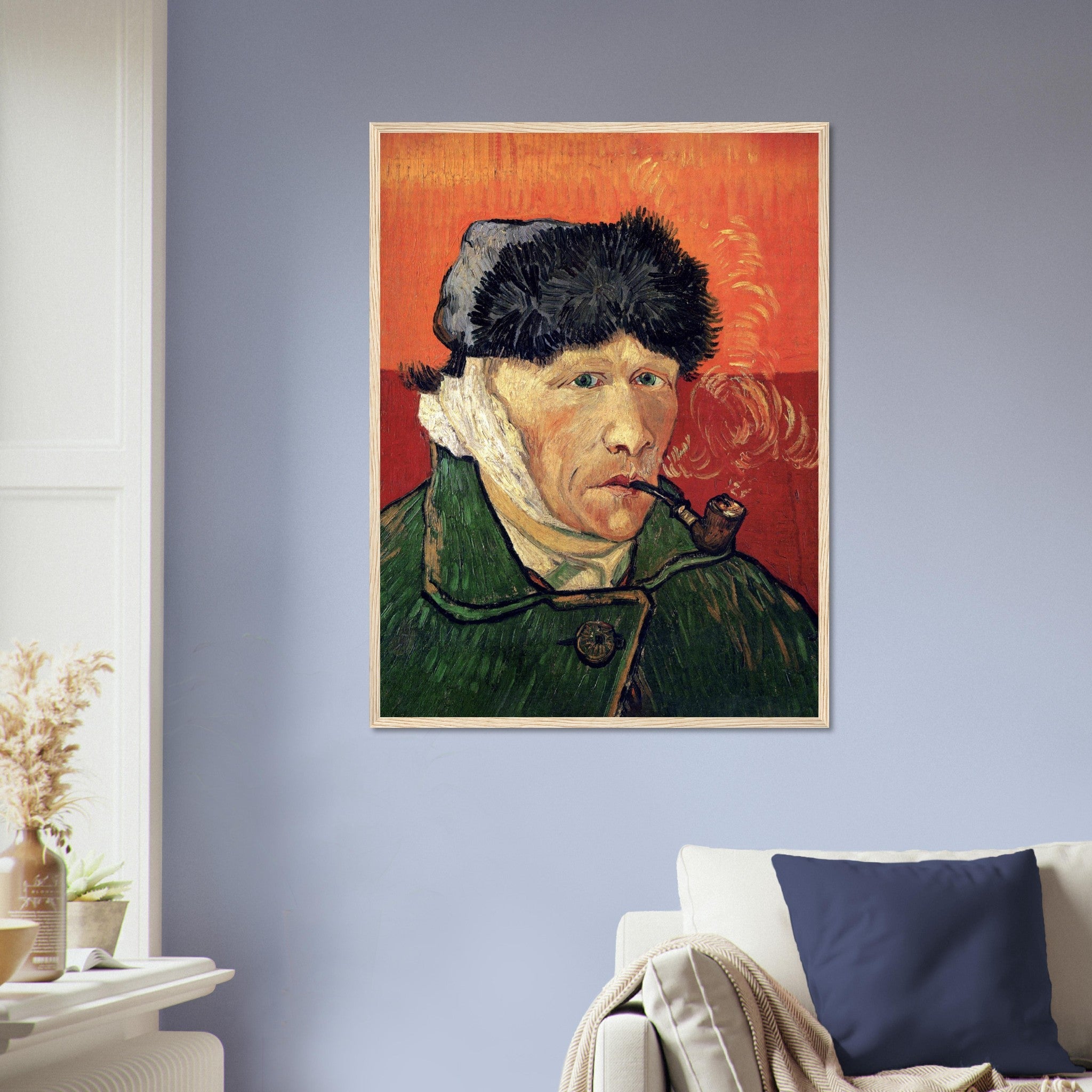 Van Gogh Self Portrait With Bandaged Ear Framed Print Van Gogh Portrait After Cutting Off His Ear Framed - WallArtPrints4U