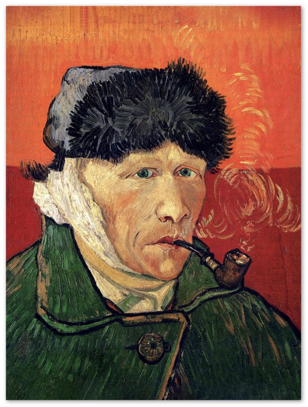 Van Gogh Self Portrait With Bandaged Ear Print Van Gogh Portrait After Cutting Off His Ear Poster - WallArtPrints4U