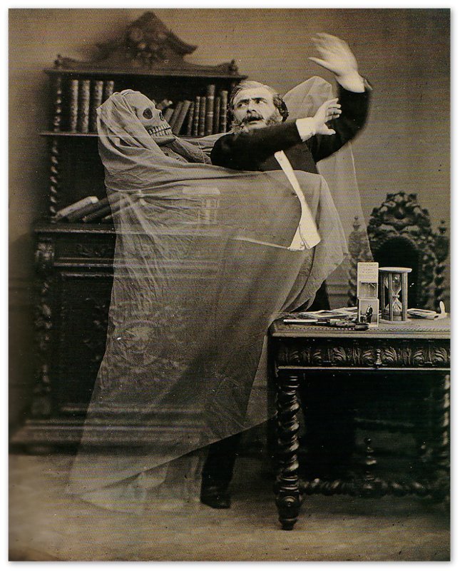 Victorian Ghost Photo Poster - Eugene Thiebault - Victorian Ghost Photo Print Spooky Halloween Photo - WallArtPrints4U