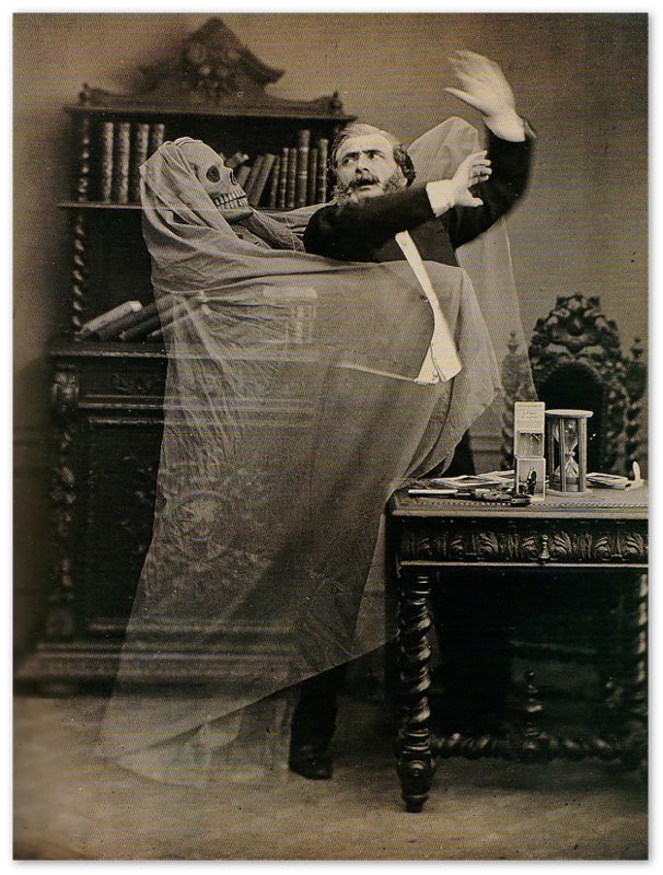 Victorian Ghost Photo Poster - Eugene Thiebault - Victorian Ghost Photo Print Spooky Halloween Photo - WallArtPrints4U