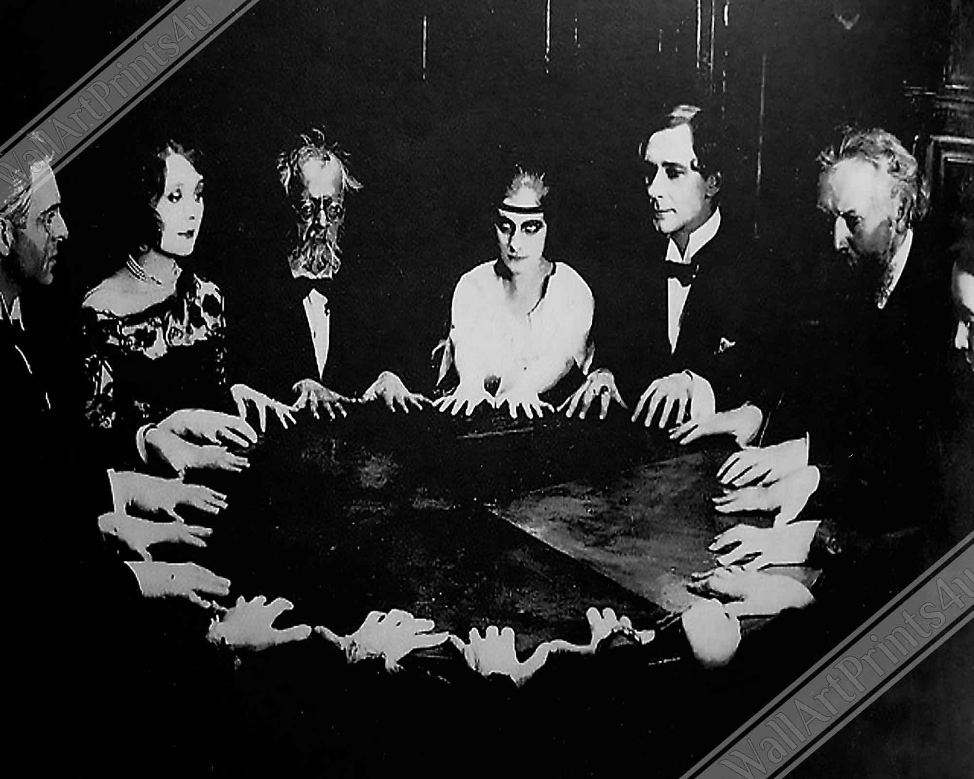 Victorian Ghost Seance Scene Canvas - Ghostly Victorian Seance Canvas Print - WallArtPrints4U