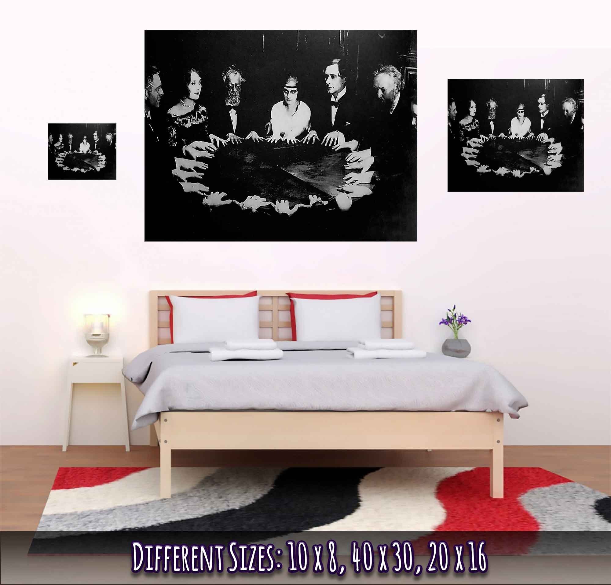 Victorian Ghost Seance Scene Poster - Ghostly Victorian Seance Print - WallArtPrints4U