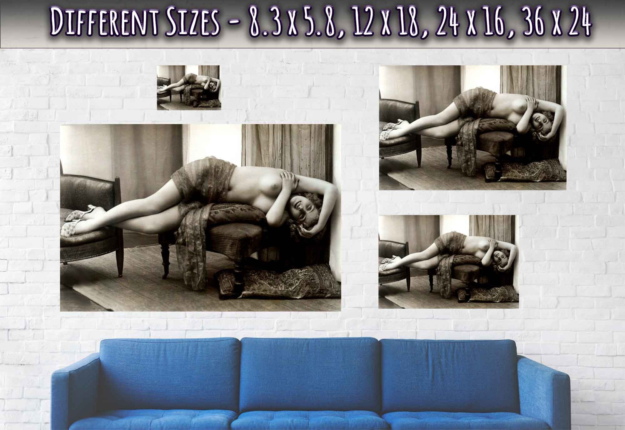 Victorian Nude Erotica Poster Vintage Victorian Bathroom Living Room Erotica Pin Up - WallArtPrints4U