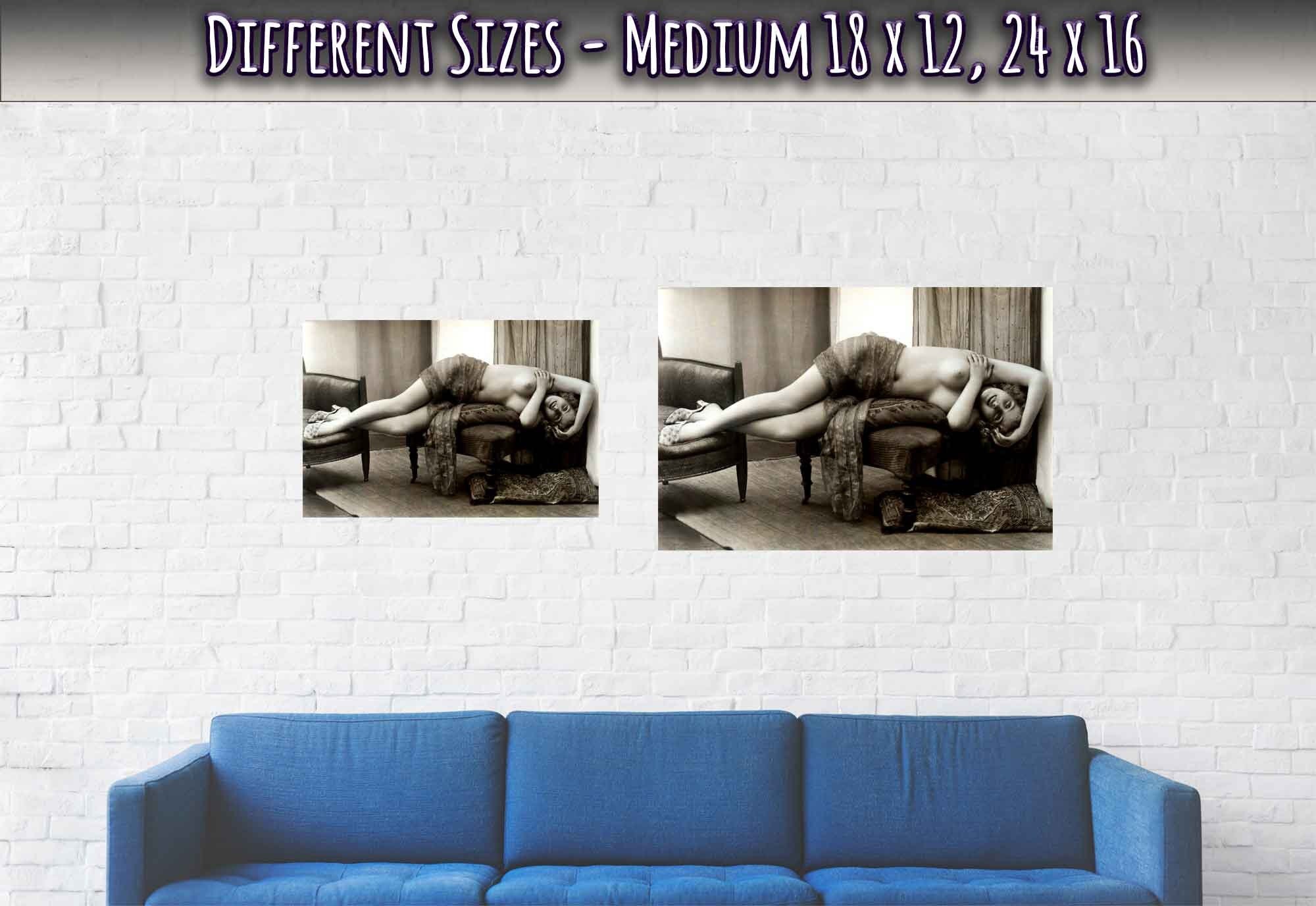 Victorian Nude Erotica Poster Vintage Victorian Bathroom Living Room Erotica Pin Up - WallArtPrints4U