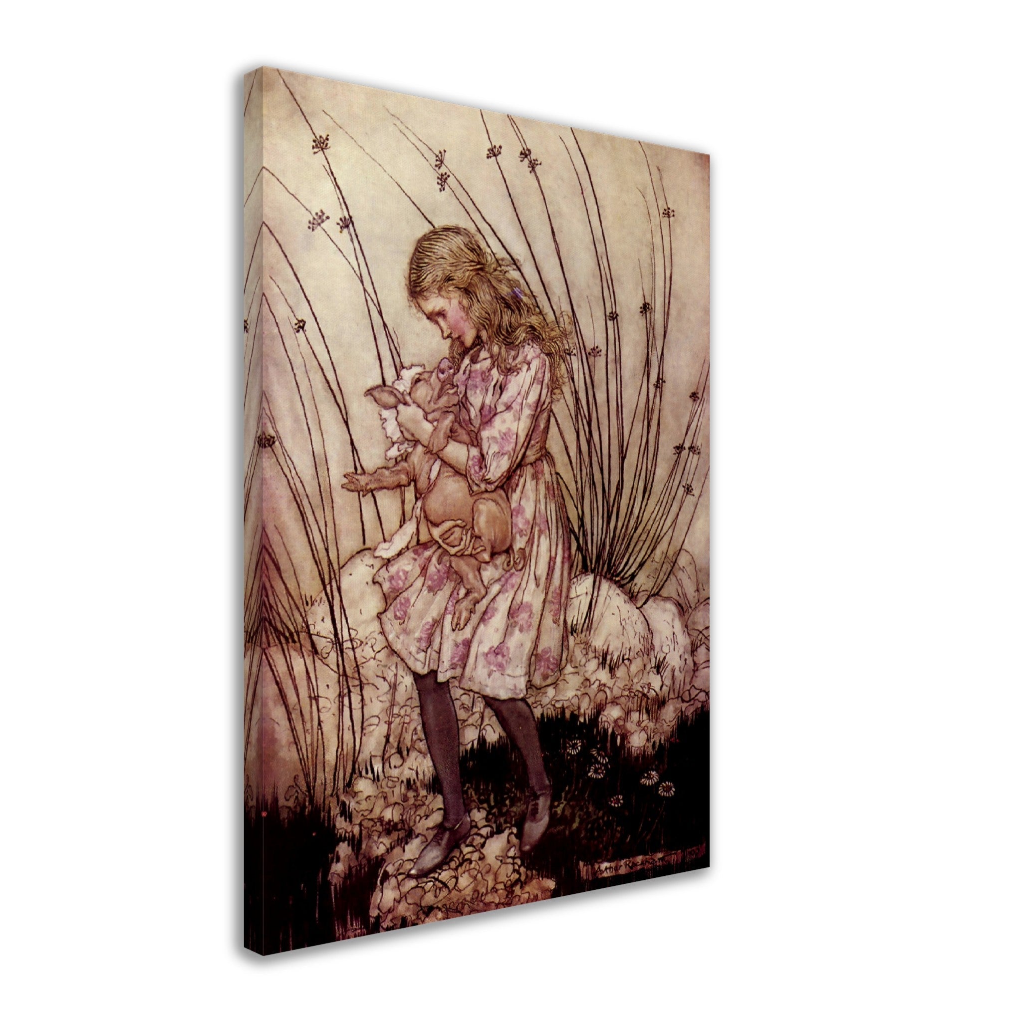 Vintage Alice In Wonderland Canvas Print - Arthur Rackham Pig Baby - Arthur Rackham Canvas - Alice With Pigbaby - WallArtPrints4U