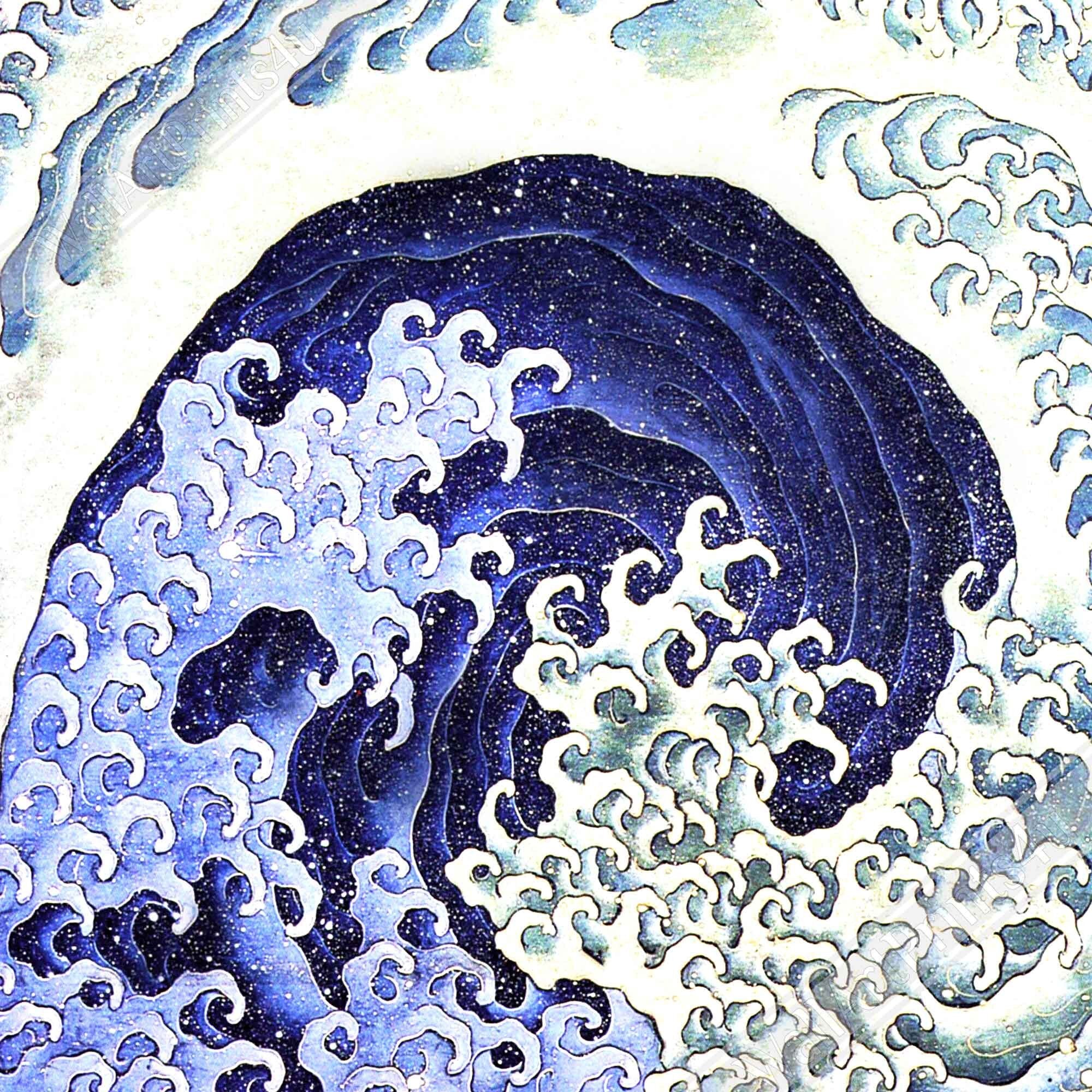 Vintage Bathroom Canvas Print - Feminine Wave Canvas, Katsushika Hokusai Circa 1835 - WallArtPrints4U