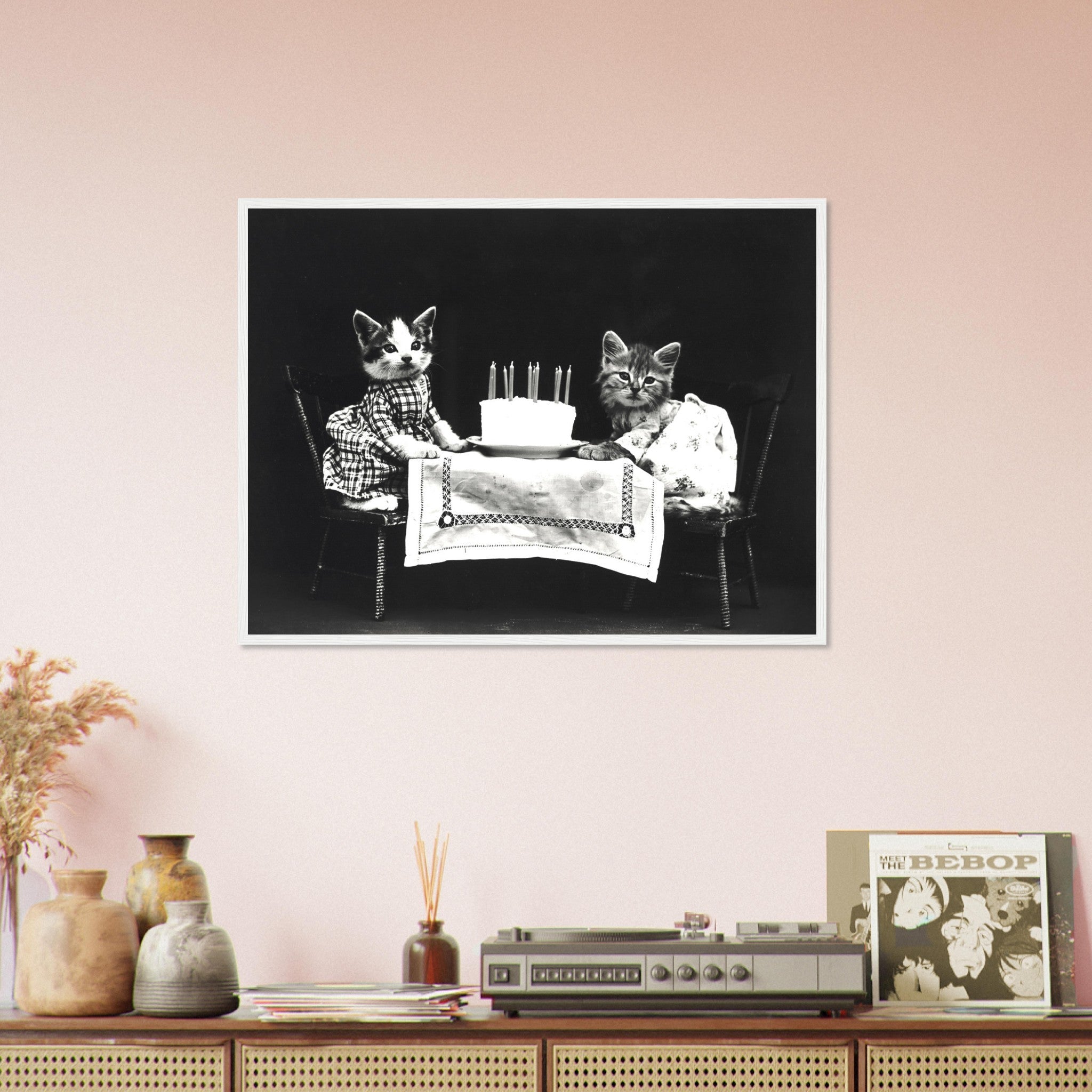 Vintage Birthday Kitten Framed Print - Cute Kitten Framed Print - Vintage Cat Kitten Framed - WallArtPrints4U