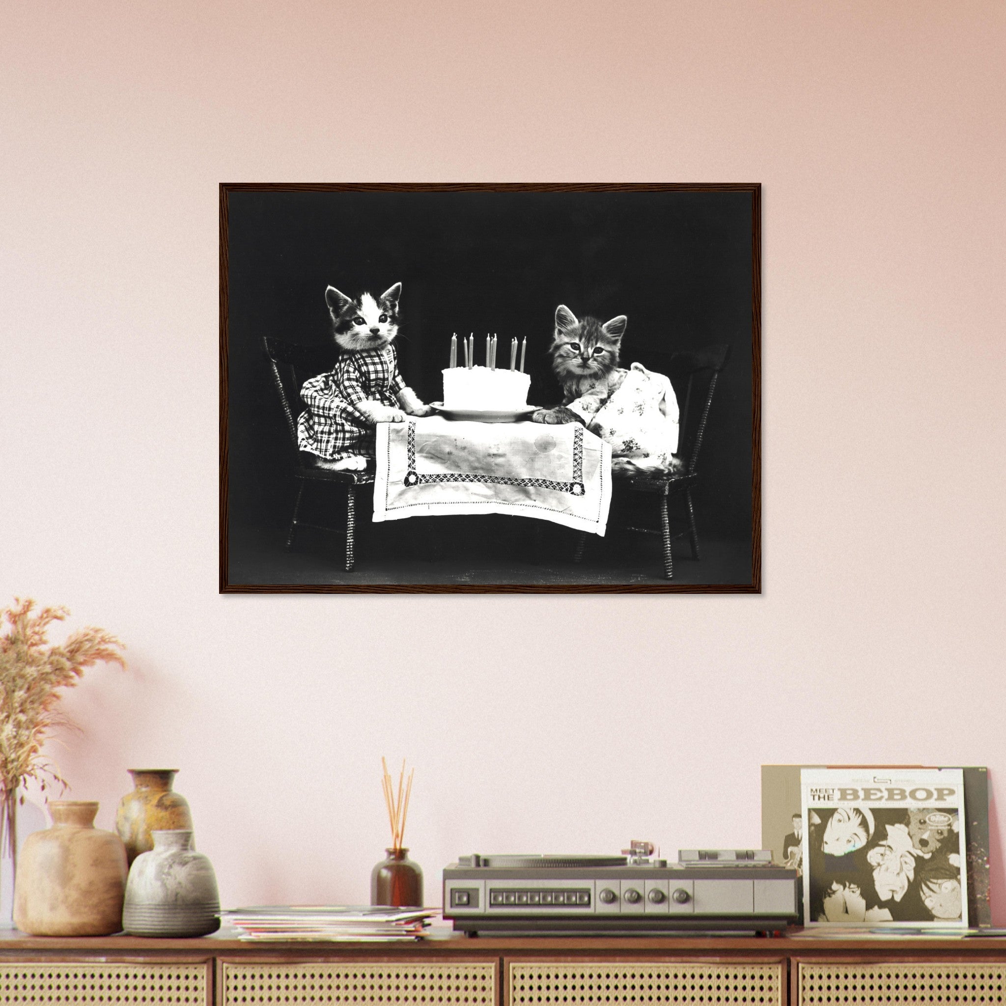 Vintage Birthday Kitten Framed Print - Cute Kitten Framed Print - Vintage Cat Kitten Framed - WallArtPrints4U