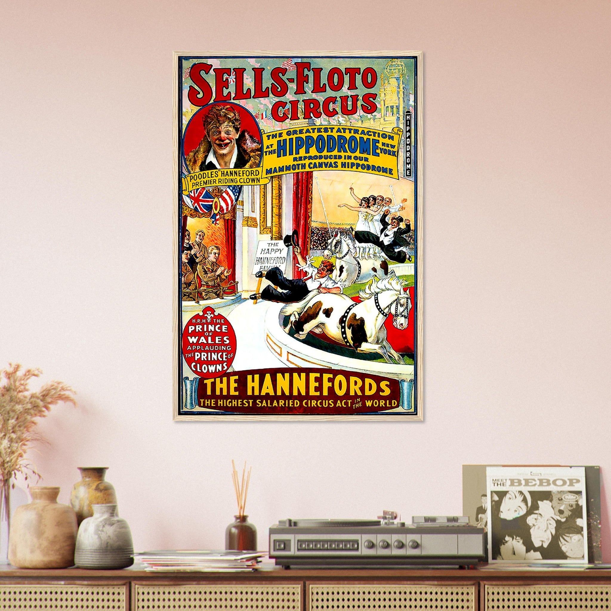 Vintage Circus Framed, Sells Floto Circus, Hippodrome New York Circa 1900. - WallArtPrints4U