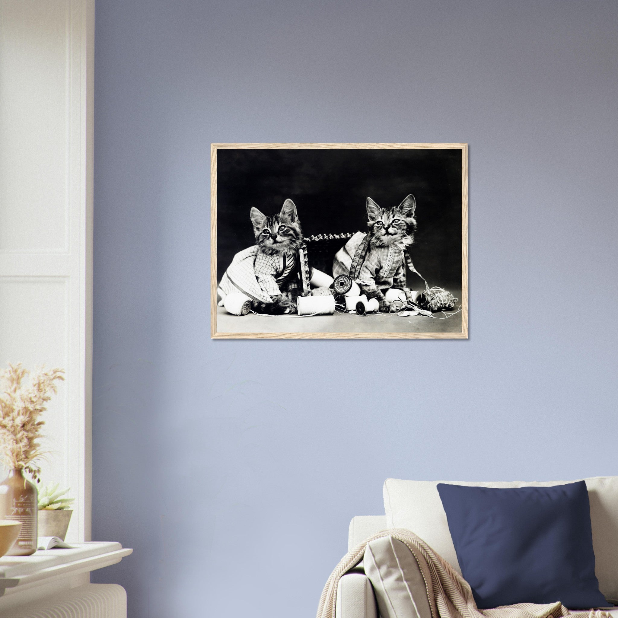 Vintage Cute Kitten Framed Mischief Makers - Cute Kitten Cat Framed Print - Vintage Cat Kitten Framed - WallArtPrints4U