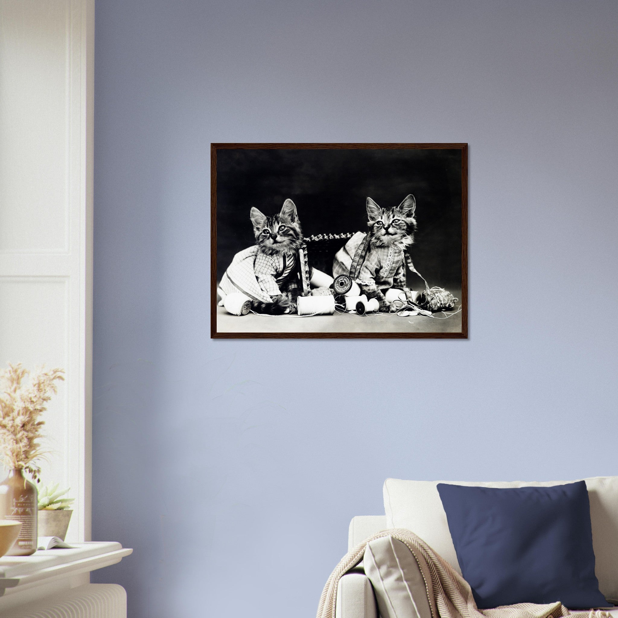 Vintage Cute Kitten Framed Mischief Makers - Cute Kitten Cat Framed Print - Vintage Cat Kitten Framed - WallArtPrints4U