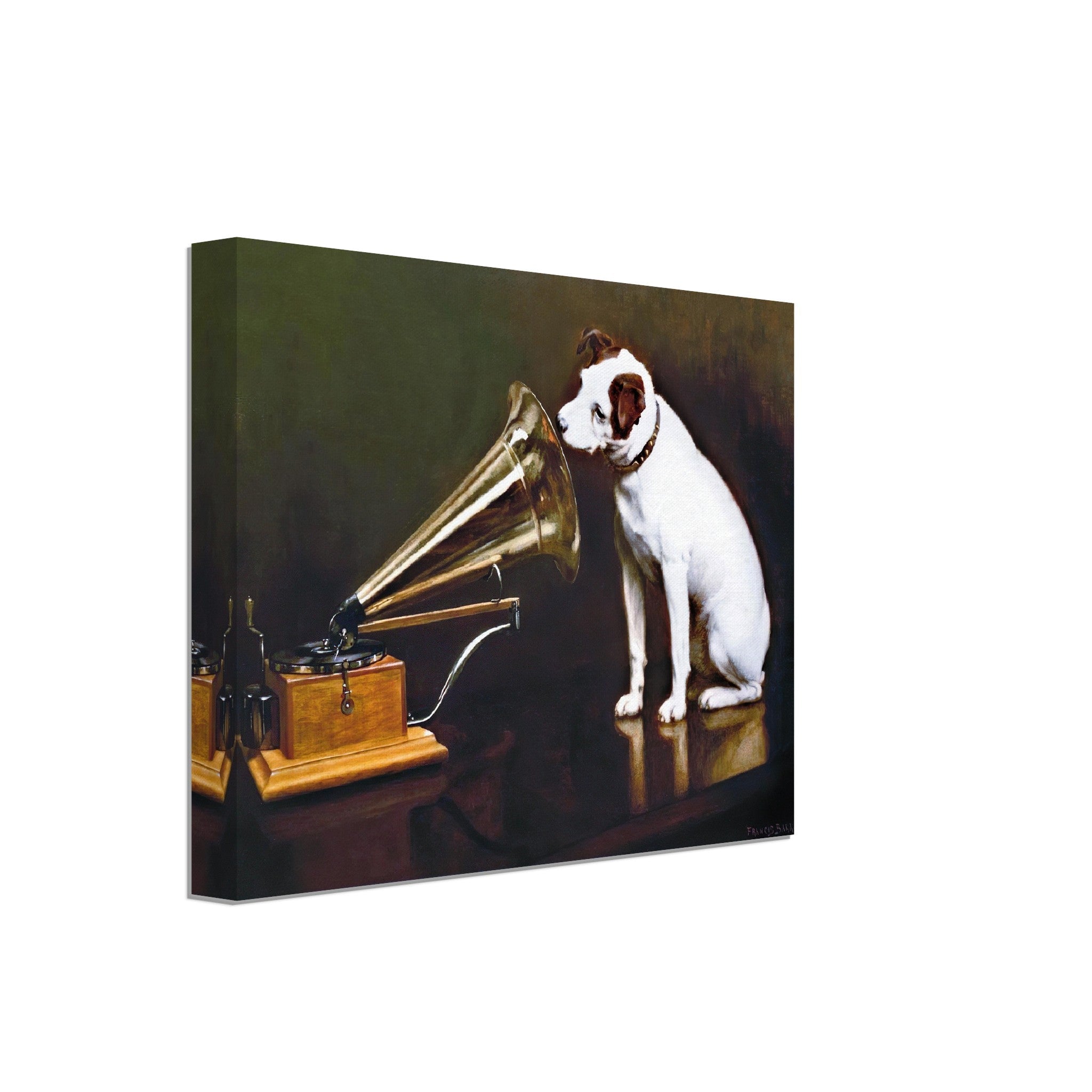Vintage Dog Canvas Nipper The Original HMV Dog 1898 Canvas Print - WallArtPrints4U