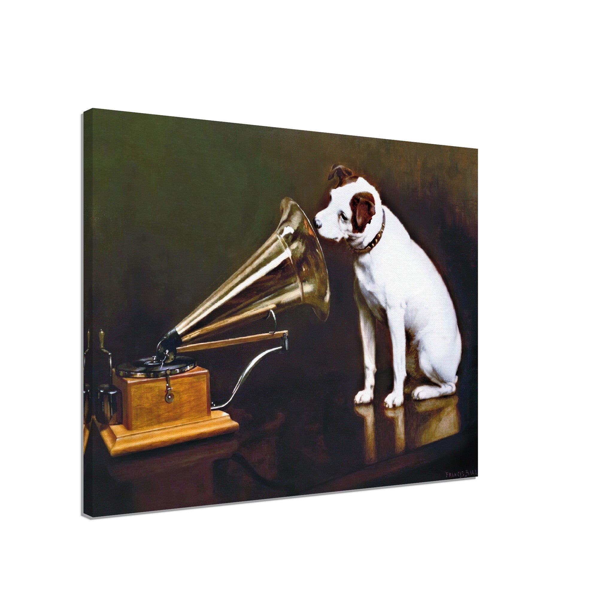 Vintage Dog Canvas Nipper The Original HMV Dog 1898 Canvas Print - WallArtPrints4U