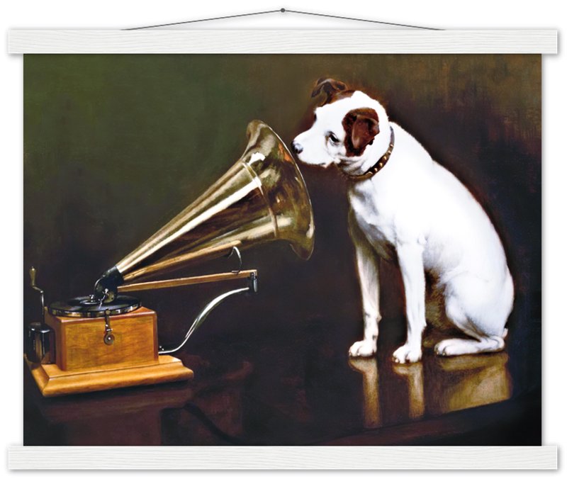 Vintage Dog Poster Nipper The Original HMV Dog 1898 Poster Print