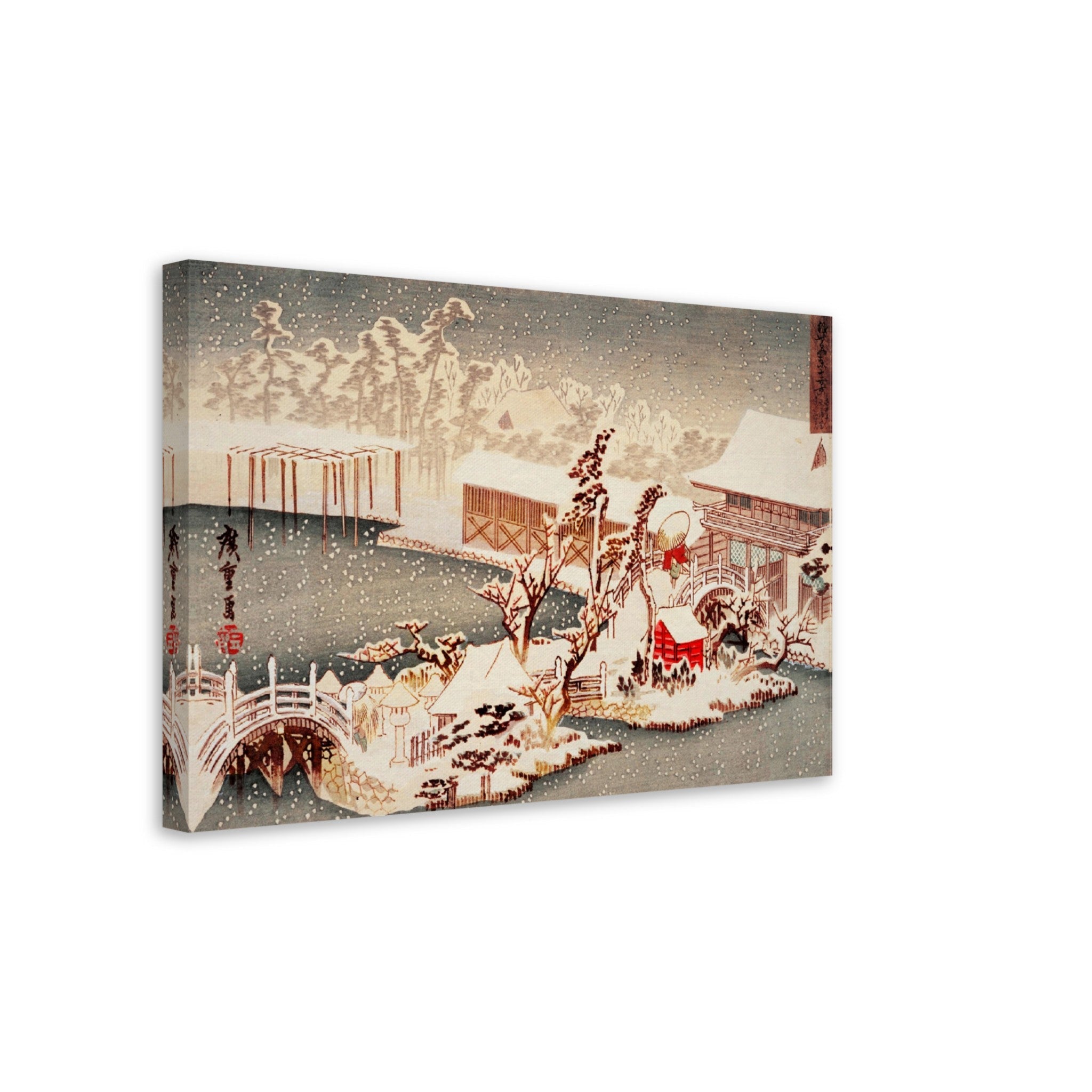 Vintage Hiroshige Canvas - Hiroshige Christmas Winter, Vintage Christmas Canvas Print - WallArtPrints4U