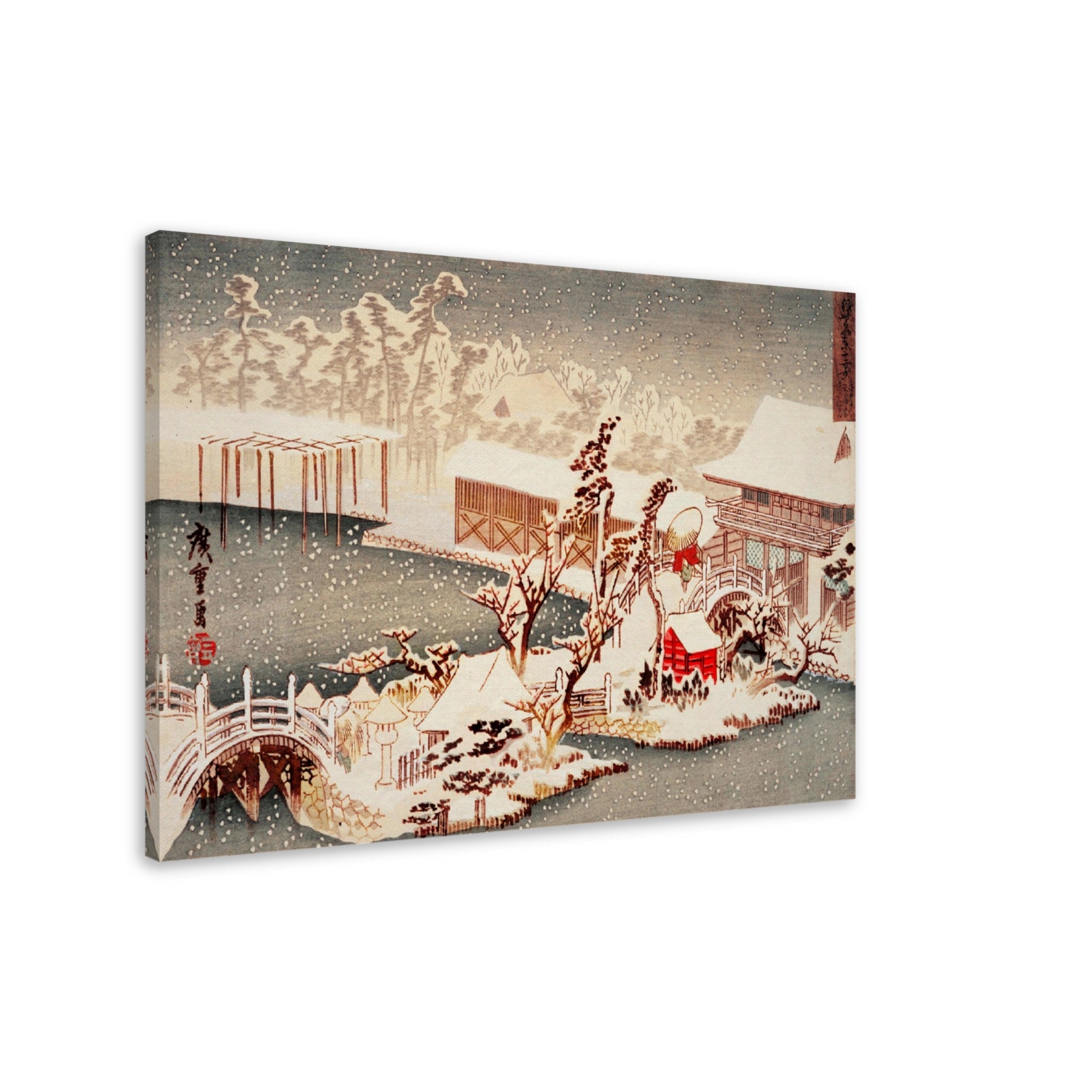 Vintage Hiroshige Canvas - Hiroshige Christmas Winter, Vintage Christmas Canvas Print - WallArtPrints4U