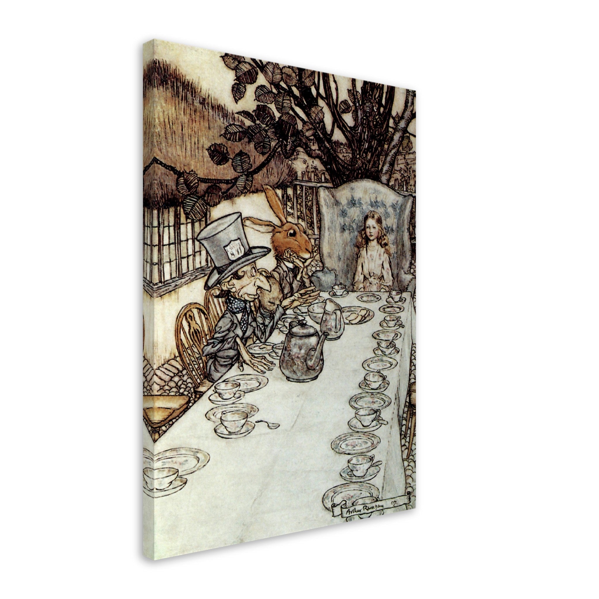 Vintage Mad Hatter Canvas Print - Arthur Rackham Mad Hatter Tea Party- Arthur Rackham Canvas - WallArtPrints4U