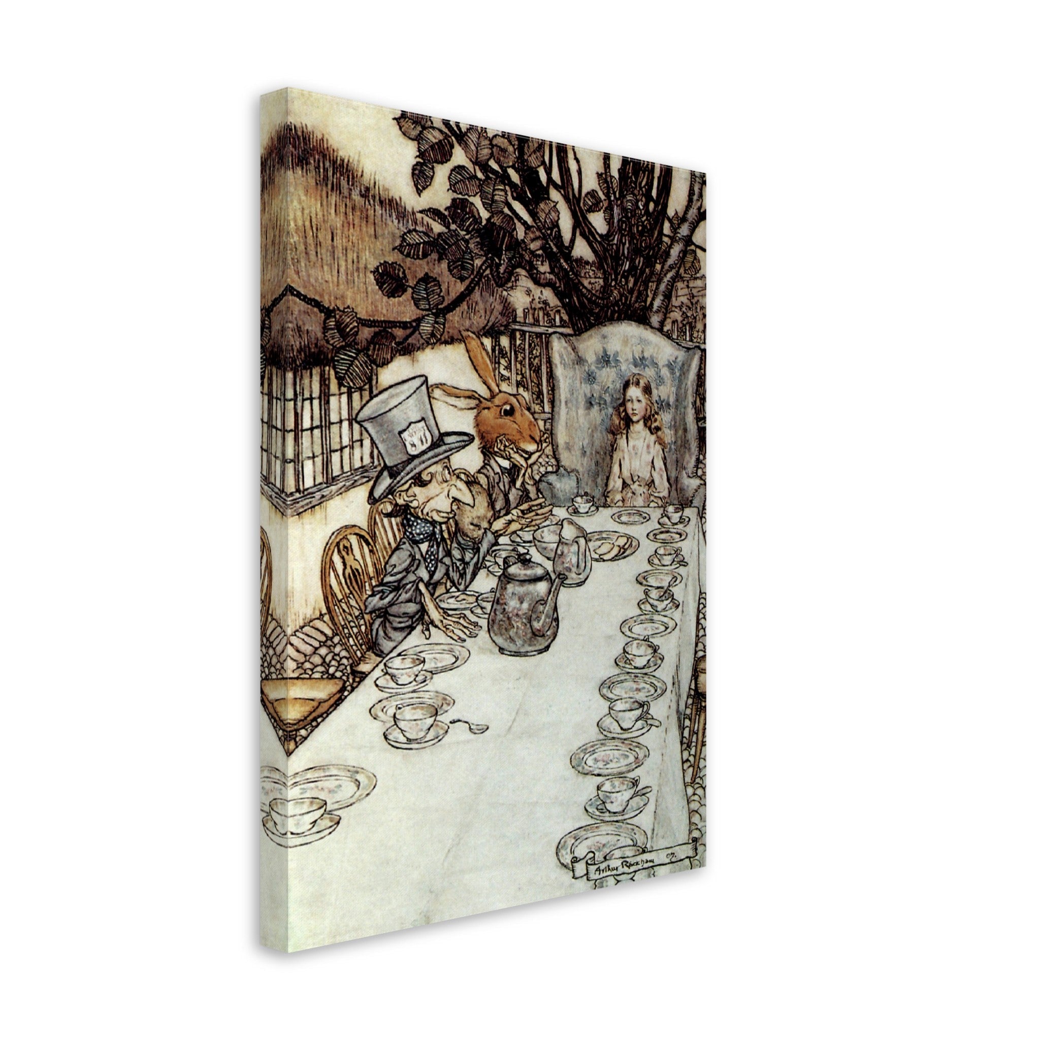 Vintage Mad Hatter Canvas Print - Arthur Rackham Mad Hatter Tea Party- Arthur Rackham Canvas - WallArtPrints4U