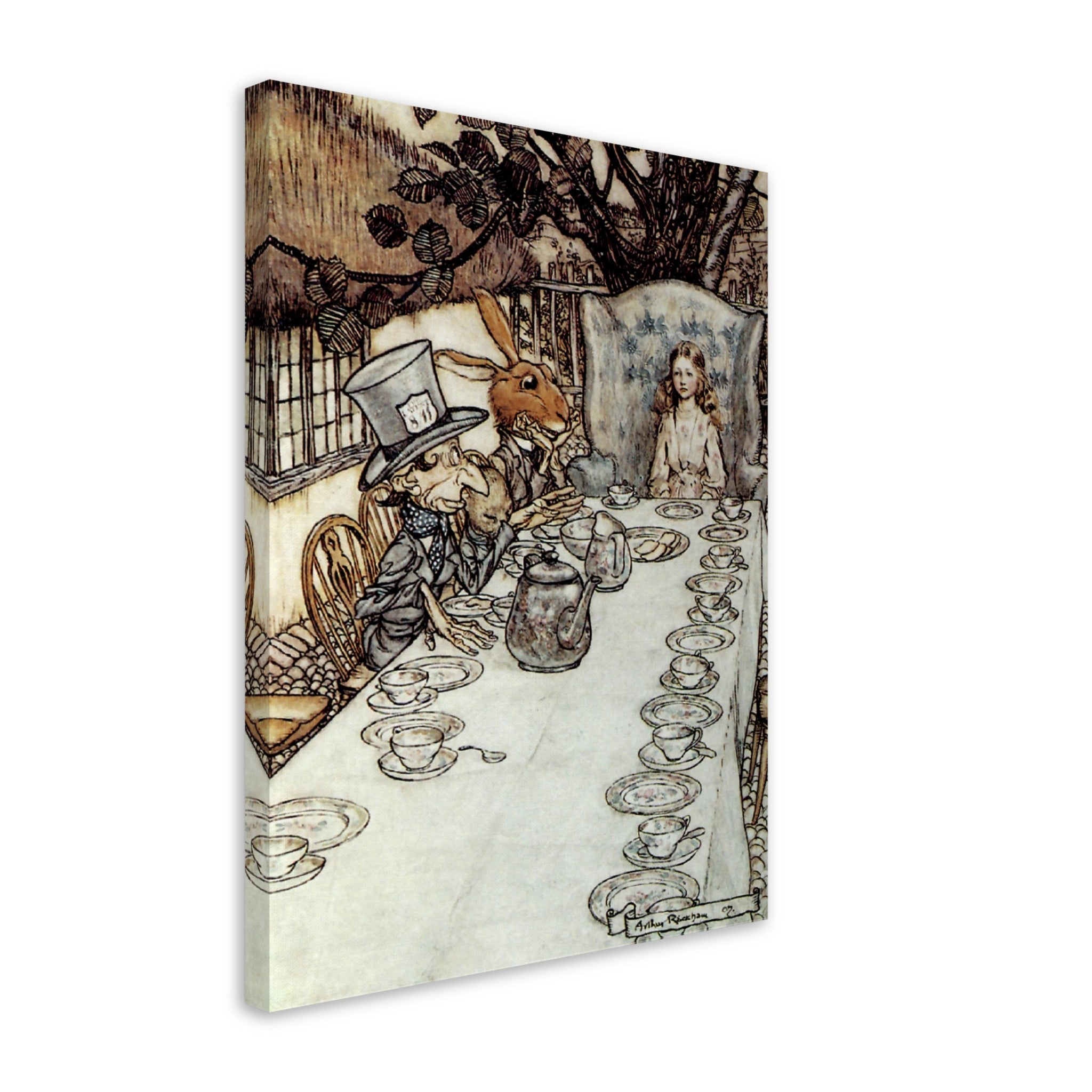 Vintage Mad Hatter Canvas Print - Arthur Rackham Mad Hatter Tea Party- Arthur Rackham Canvas - WallArtPrints4U