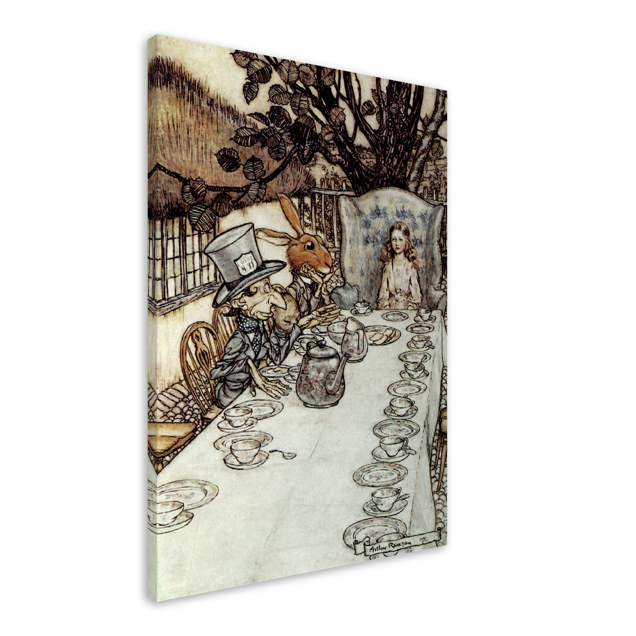 Vintage Mad Hatter Canvas Print - Arthur Rackham Mad Hatter Tea Party- Arthur Rackham Canvas - WallArtPrints4U