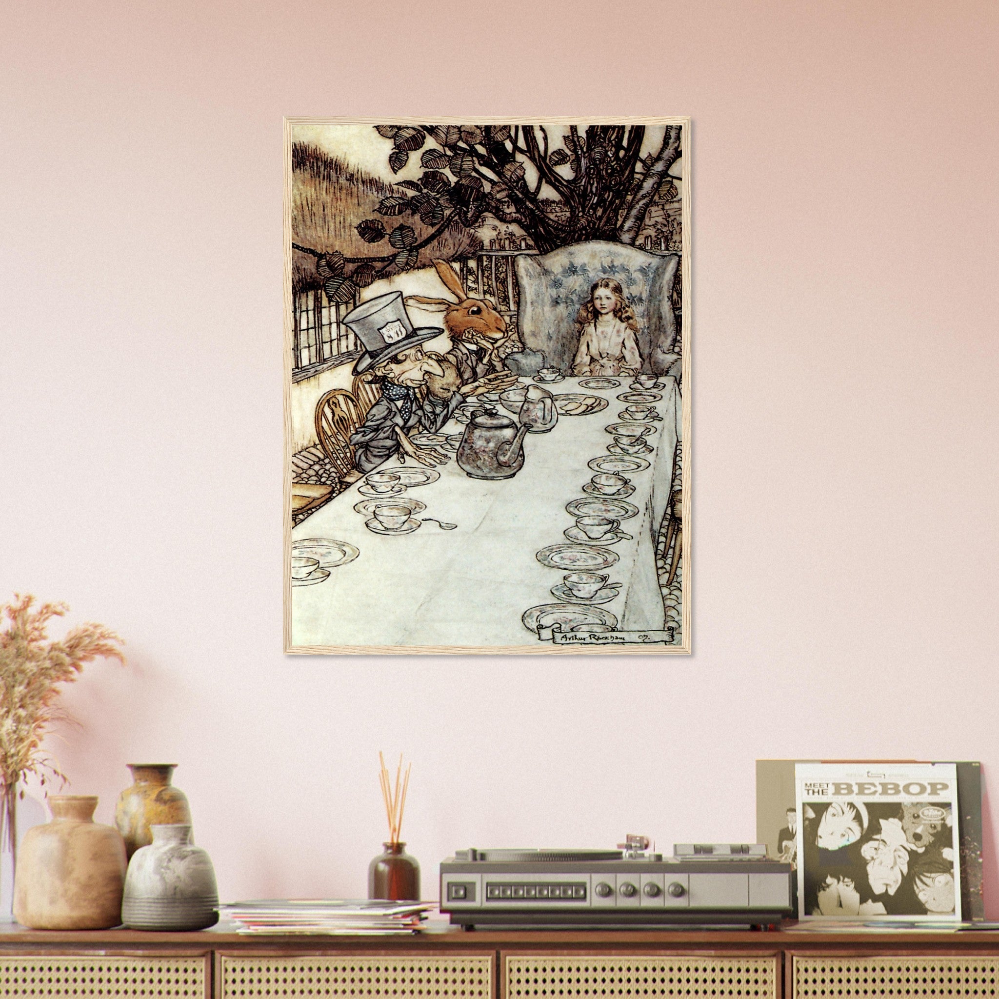 Vintage Mad Hatter Framed Print - Arthur Rackham Mad Hatter Tea Party- Arthur Rackham Framed - WallArtPrints4U