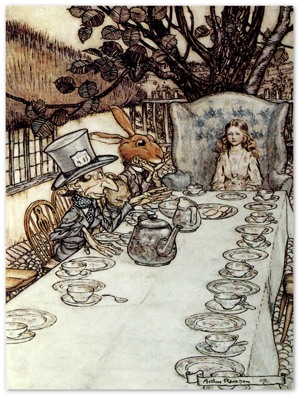 Vintage Mad Hatter Poster - Arthur Rackham Mad Hatter Tea Party- Arthur Rackham Print - WallArtPrints4U