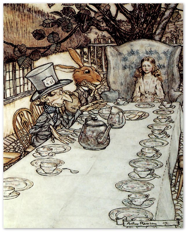 Vintage Mad Hatter Poster - Arthur Rackham Mad Hatter Tea Party- Arthur Rackham Print - WallArtPrints4U