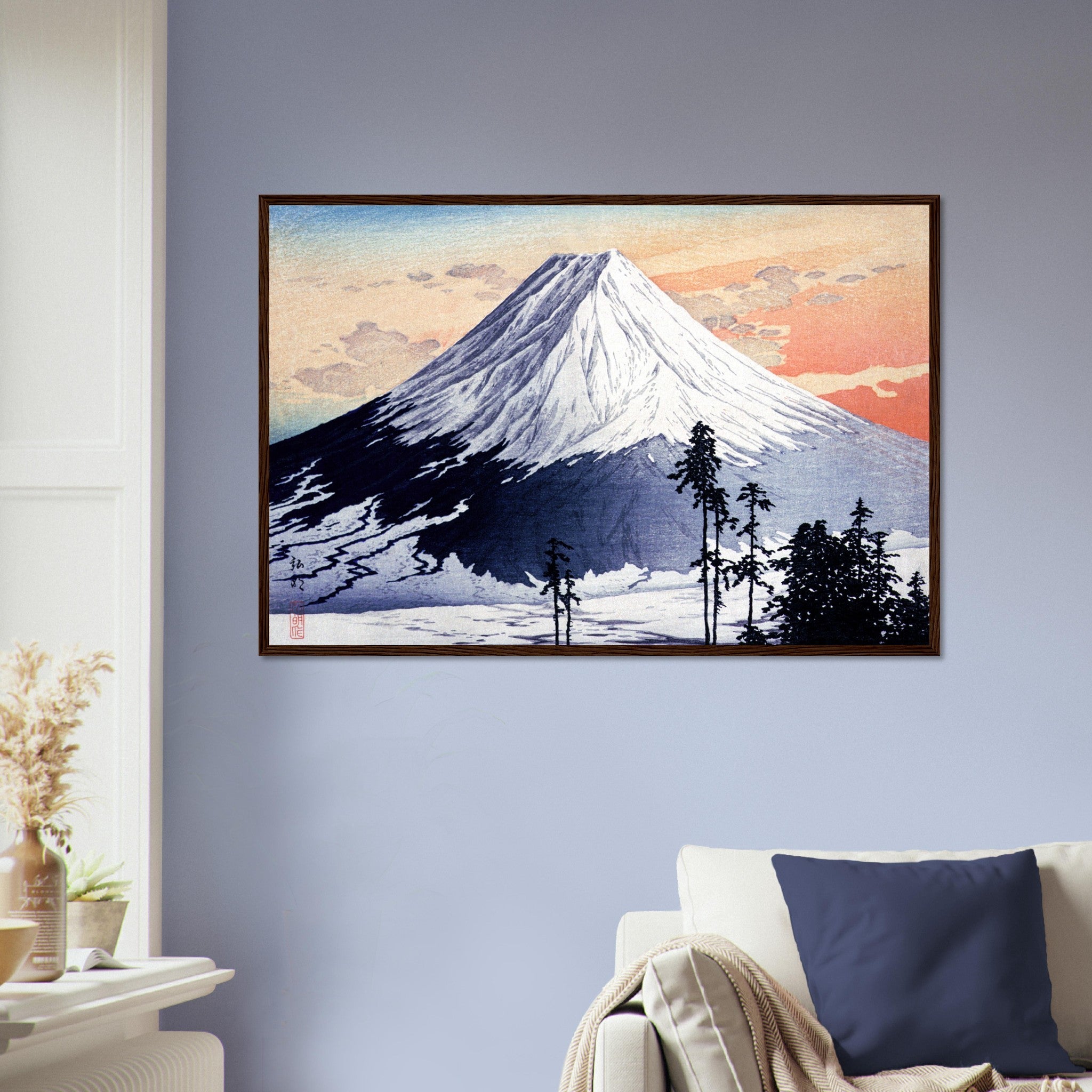 Vintage Mountain Framed Print, Mount Fuji Framed 1929 Hiroaki Takahashi - WallArtPrints4U