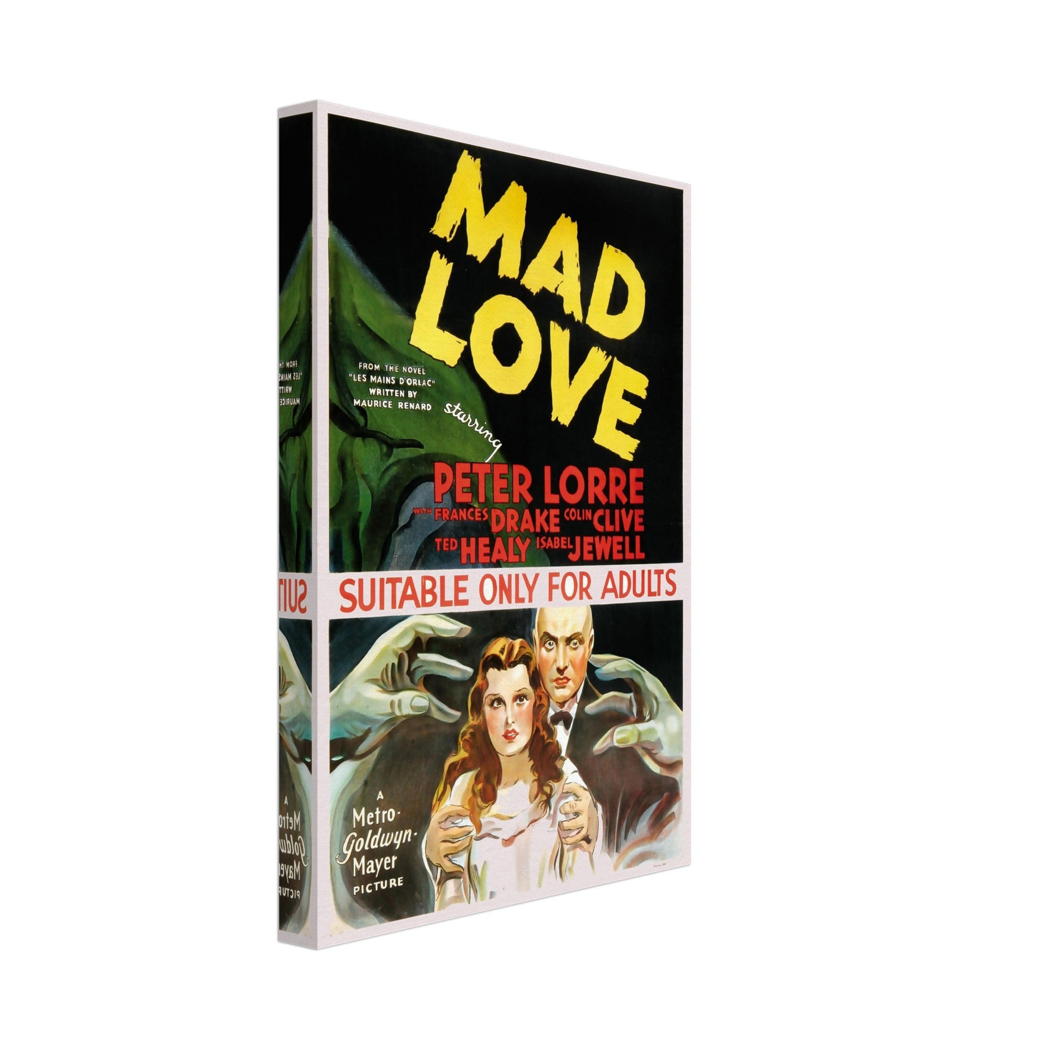 Vintage Movie Canvas, Mad Love - Vintage 1935 Canvas Movie Art - Peter Lorre, Frances Drake - WallArtPrints4U