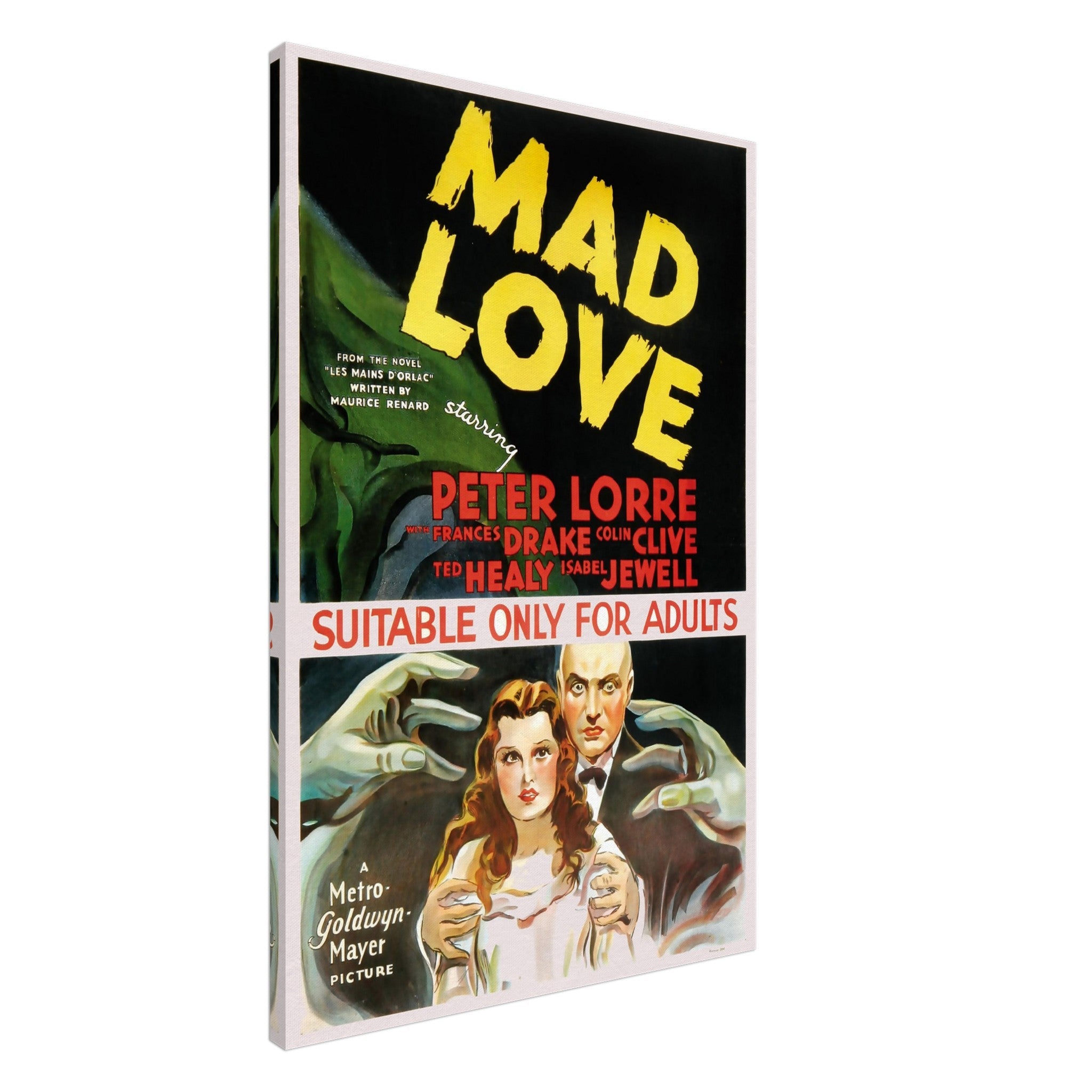 Vintage Movie Canvas, Mad Love - Vintage 1935 Canvas Movie Art - Peter Lorre, Frances Drake - WallArtPrints4U