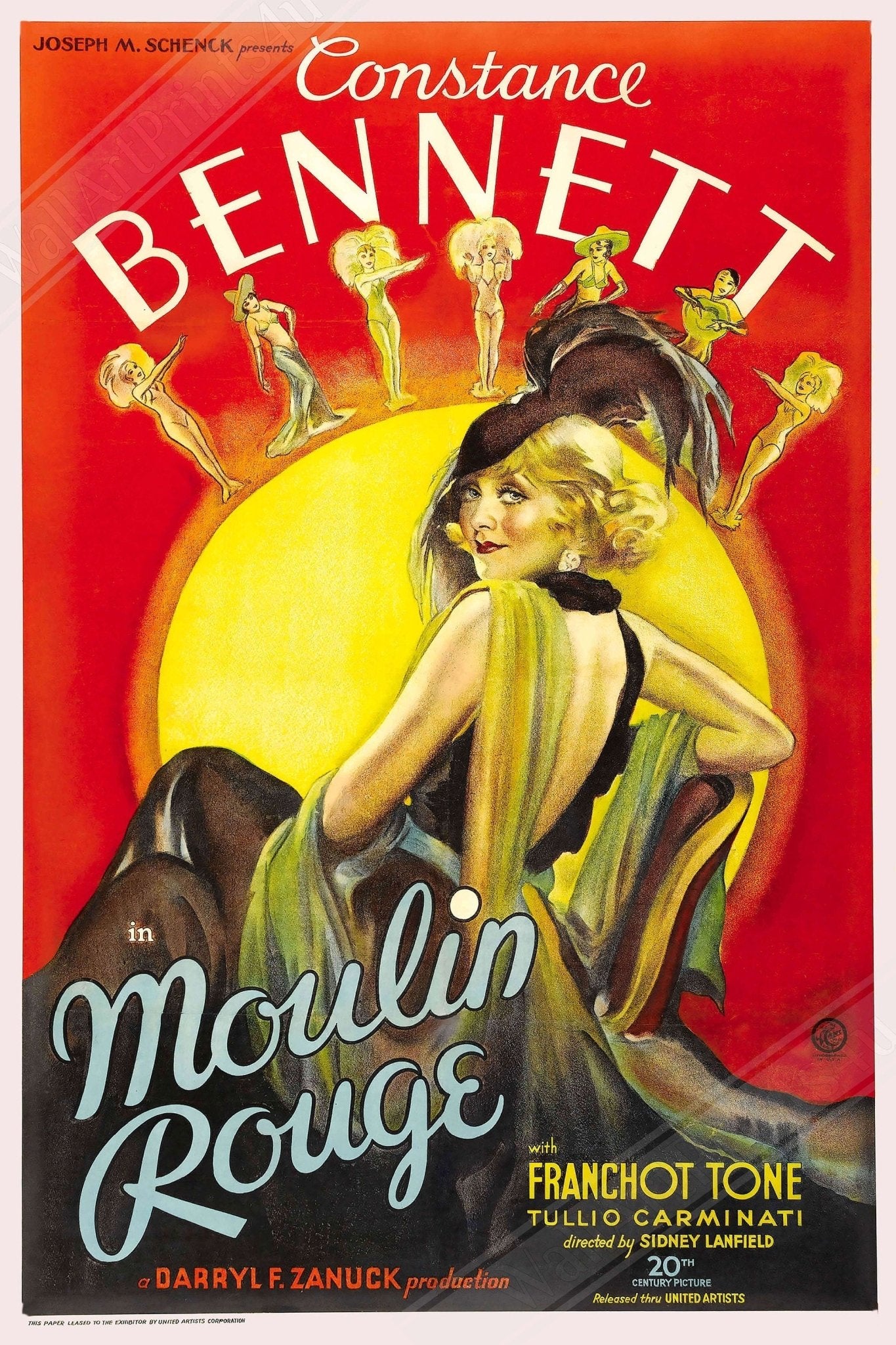 Vintage Movie Framed, Moulin Rouge - Vintage 1934 Framed Movie Art - Constance Bennett - WallArtPrints4U