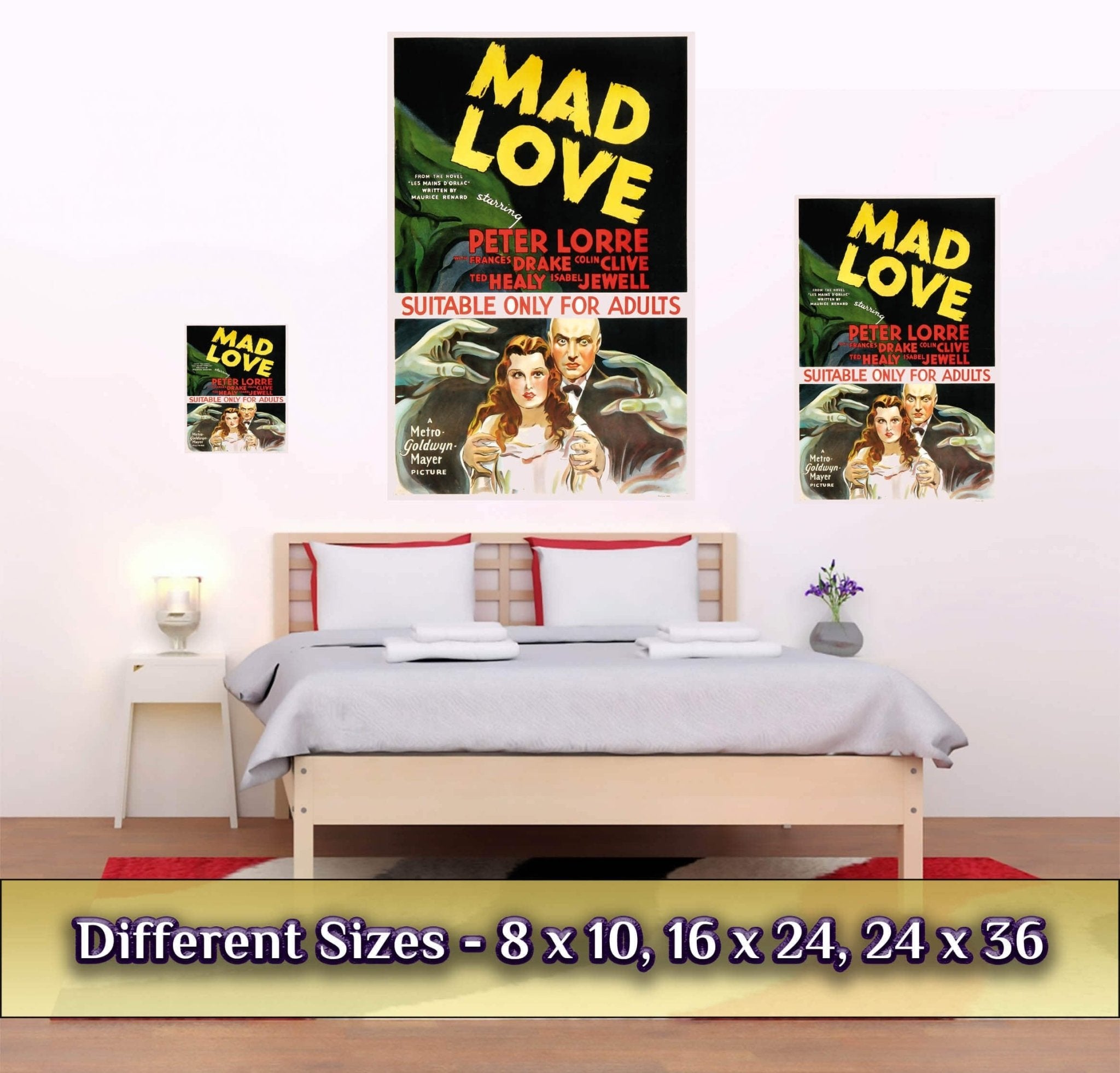 Vintage Movie Poster, Mad Love - Vintage 1935 Poster Movie Art - Peter Lorre, Frances Drake - WallArtPrints4U
